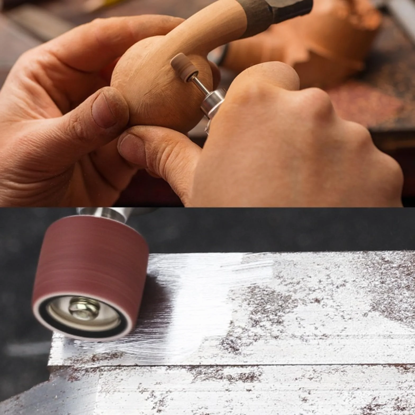 Accesorios para herramientas rotativas de pulido y grabado de metal y madera