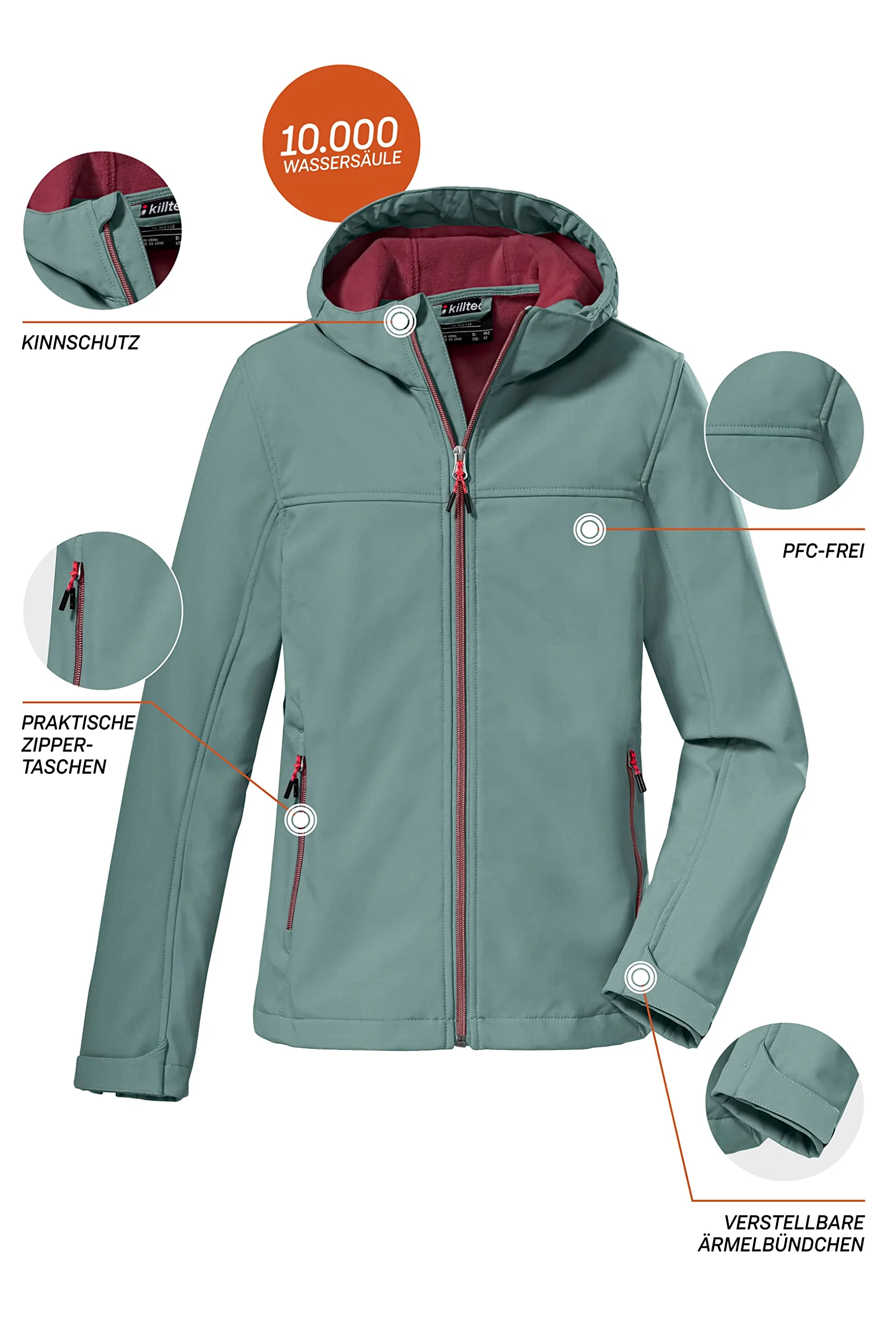Killtec Kow 194 Grls Sftshll Jckt Chaqueta softshell con capucha Niñas