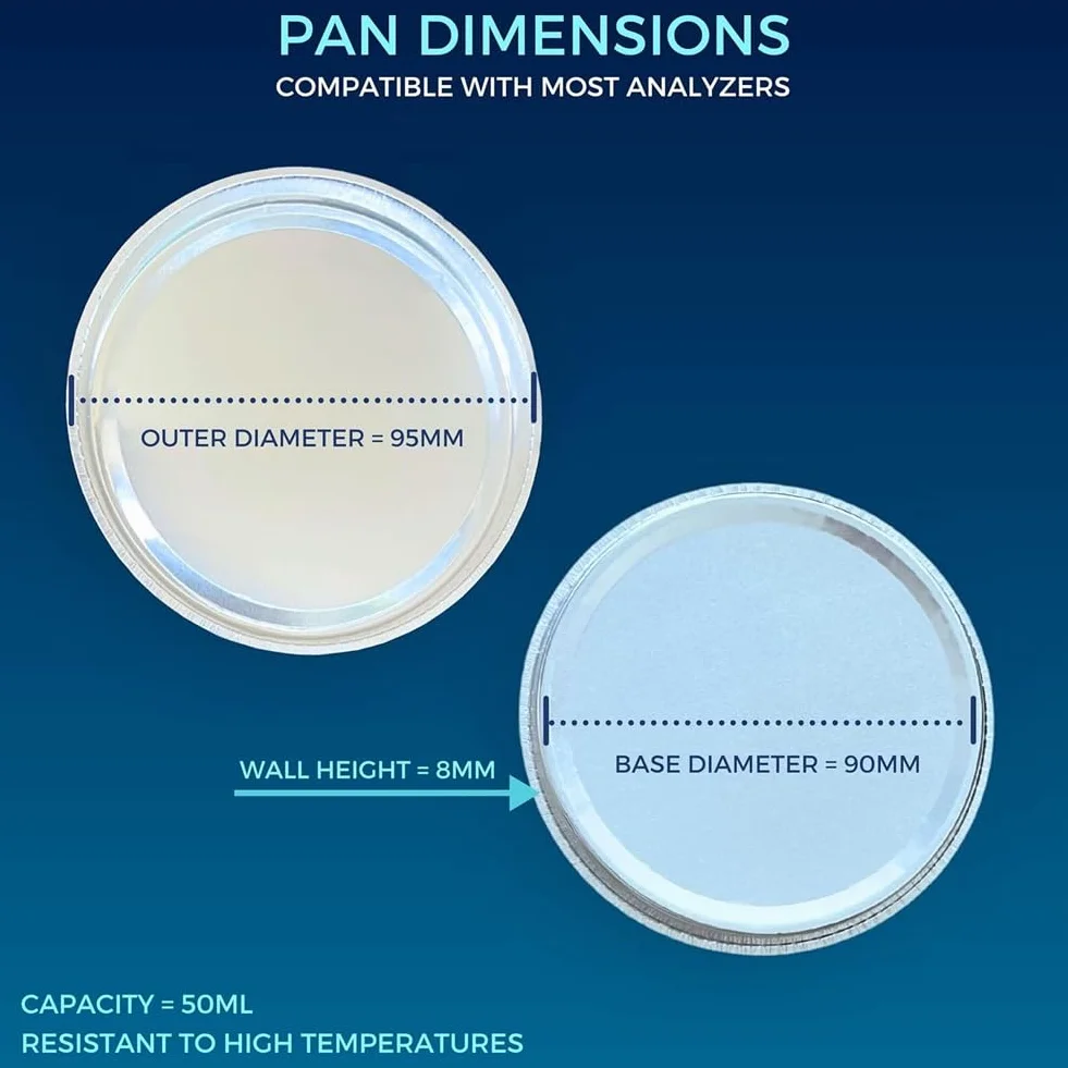 Bandejas de Aluminio 90mm para Analizador de Humedad, Paquete de 50