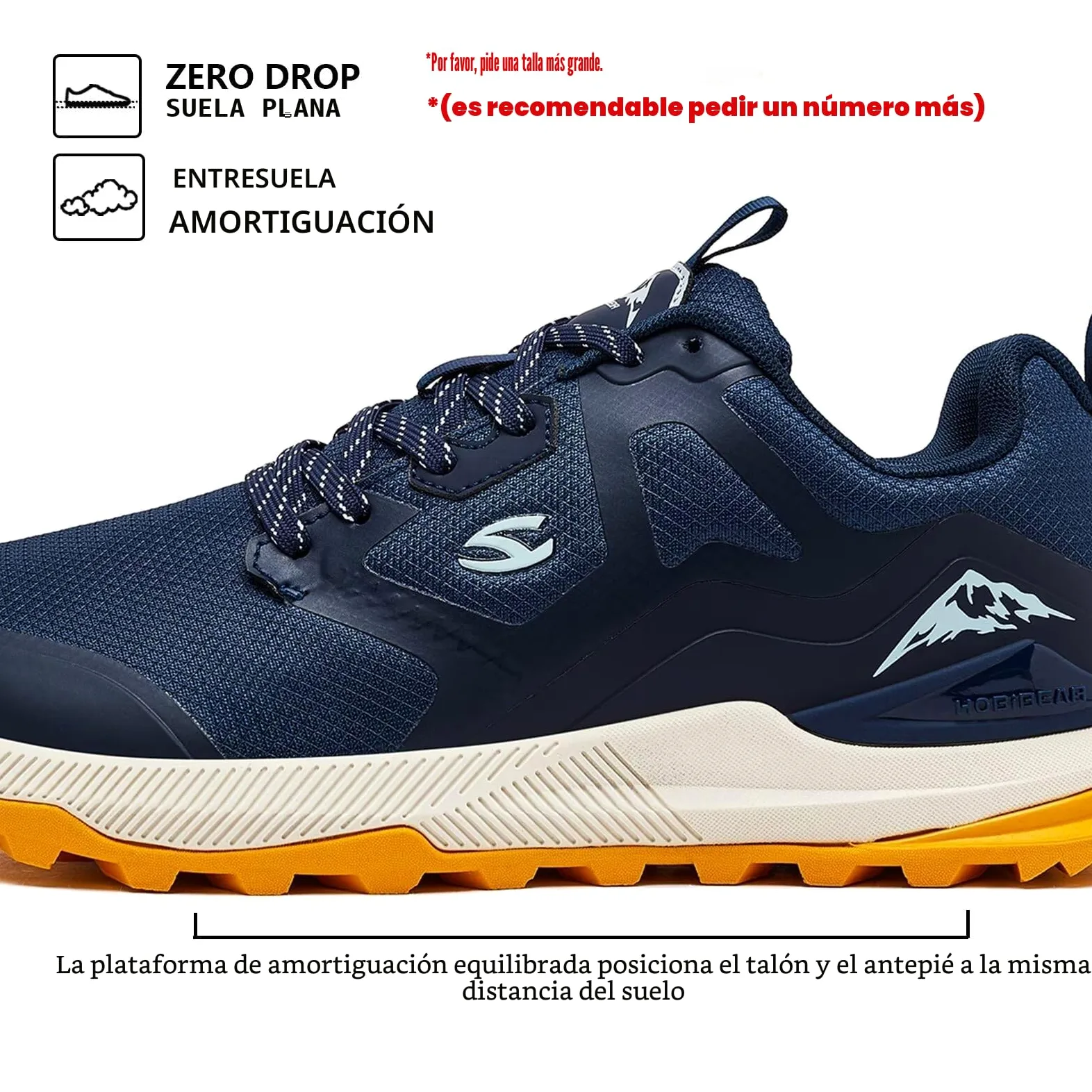 HOBIBEAR Zapatillas de Trail Running para Hombre | Trekking | Hiking | Zapatillas de Punta Ancha no deslizantes