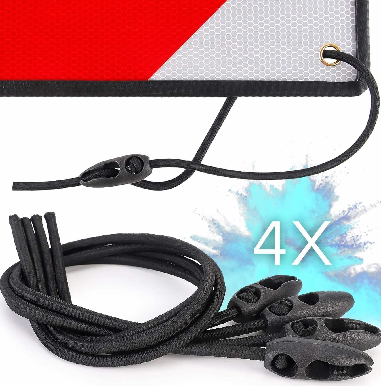 Planger Tensor de Equipaje Señal Advertencia Italia España 4 x 100 cm Placa Fijación Bicicleta Correas Sujeción Ajustables