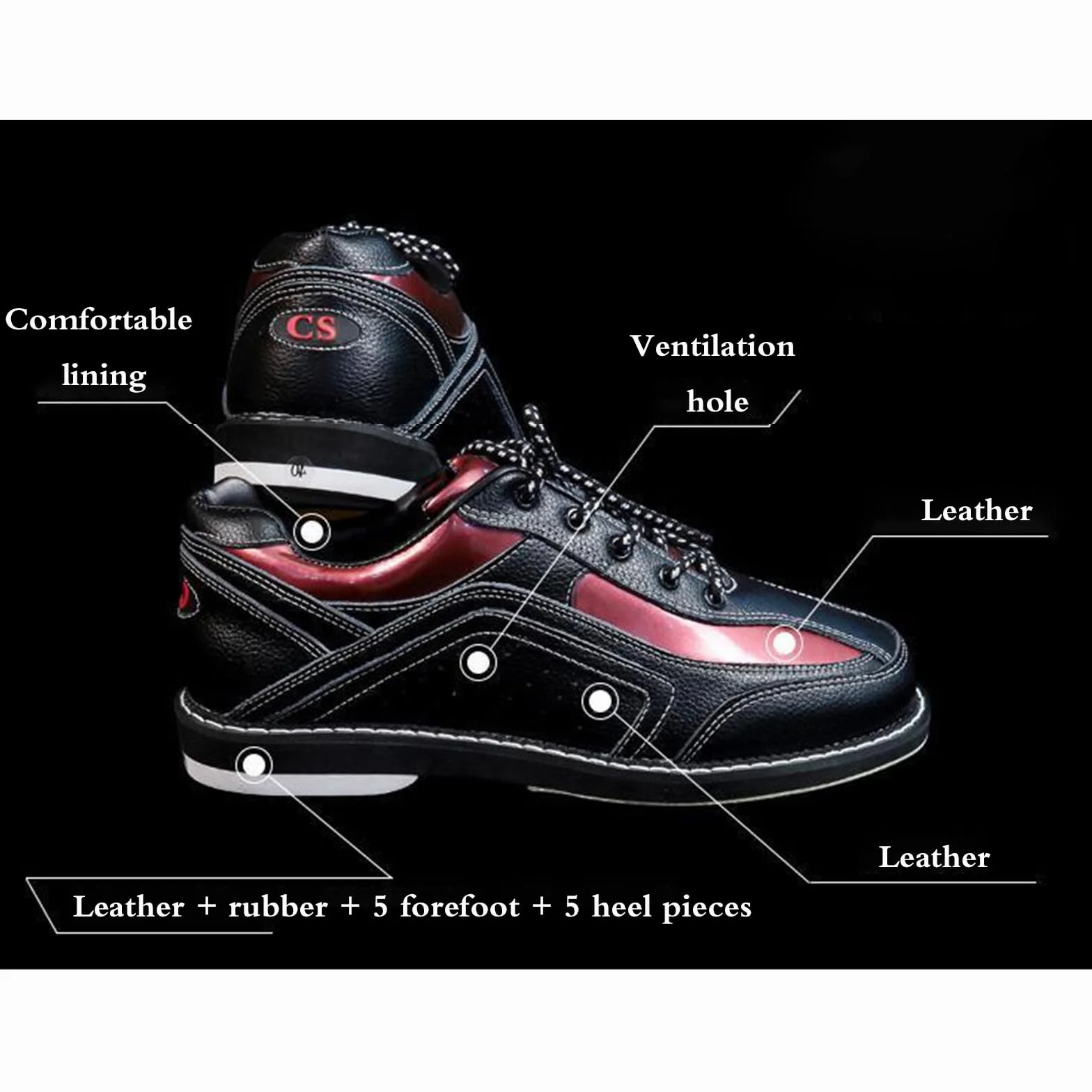 Zapatillas Deportivas Bowling,Zapatos De Bolsos Bowling,Zapatos De Bowling Adulto,CóModo Y Flexible,Uso Prolongado,Buen Soporte,Fiestas Corporativas Y Cualquier Evento Entretenido