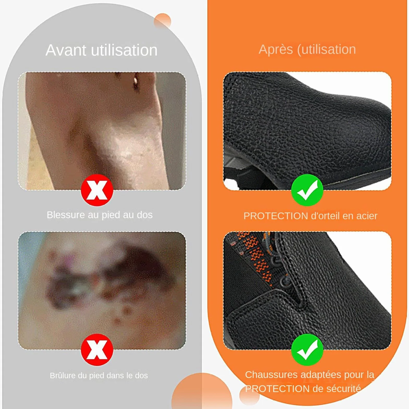 Puntas de acero para zapatos, 1 par de plantillas de punta compuesta a prueba de golpes | Protección para el trabajo y el ocio - Accesorios para zapatos - Ideal para familias y seres