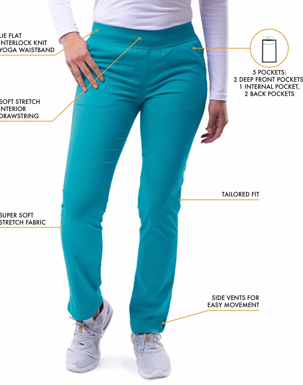 Adar Pro Uniforme médico para Mujer Casaca con Cuello en V y Pantalones de Yoga