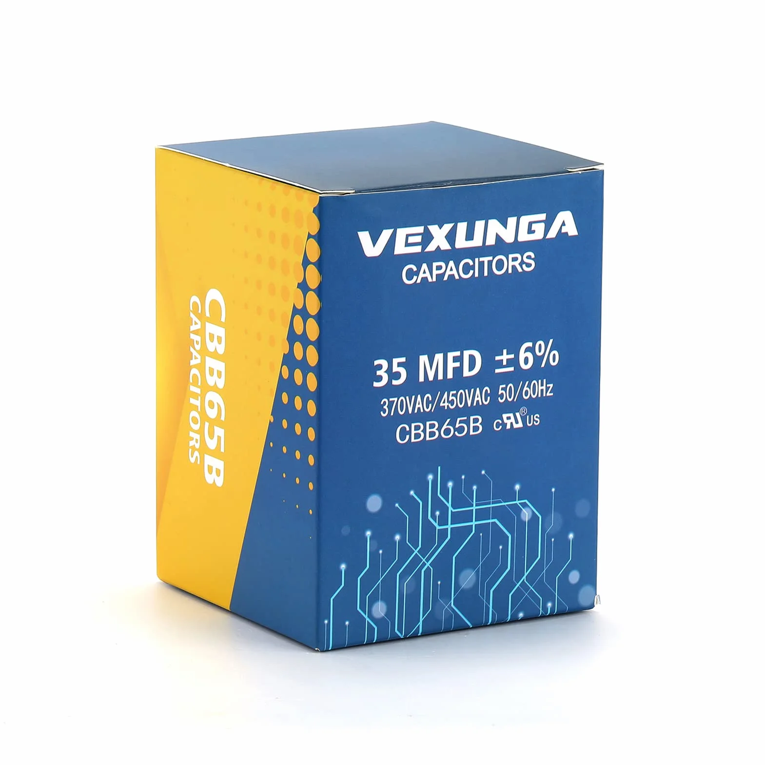 VEXUNGA Condensador 35uF 370VAC 440VAC 450VAC 50/60Hz Redondo CBB65 para Aire Acondicionado Motor Ventilador