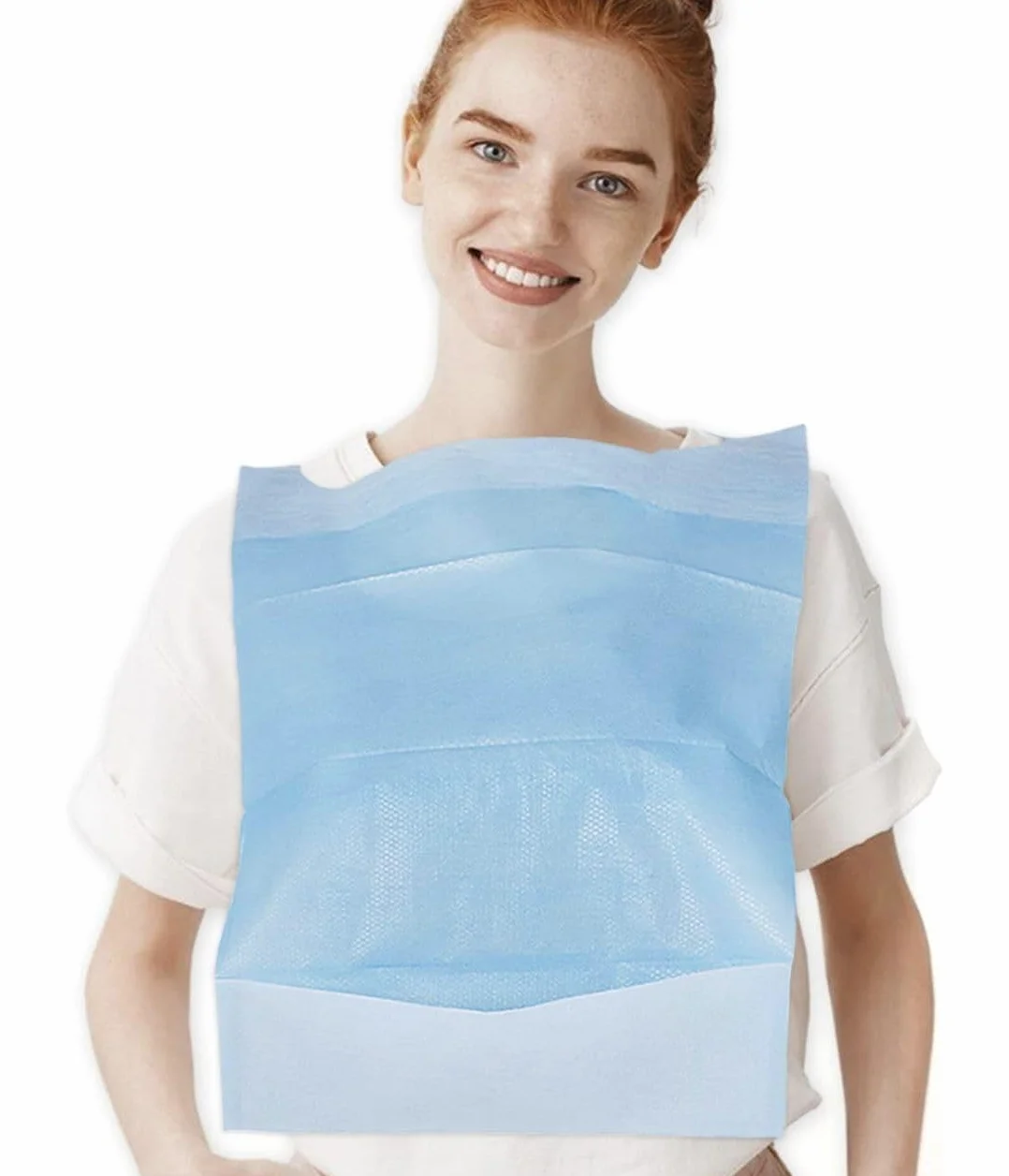 Baberos Adultos Desechables Impermeables 100 Pcs para Personas Mayores Pacientes