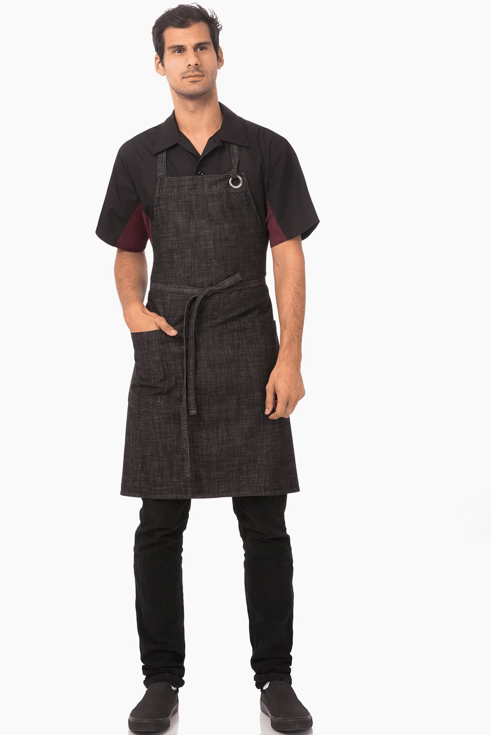 Chef obras Crosshatch babero Delantal, ABXX052-BBG-0