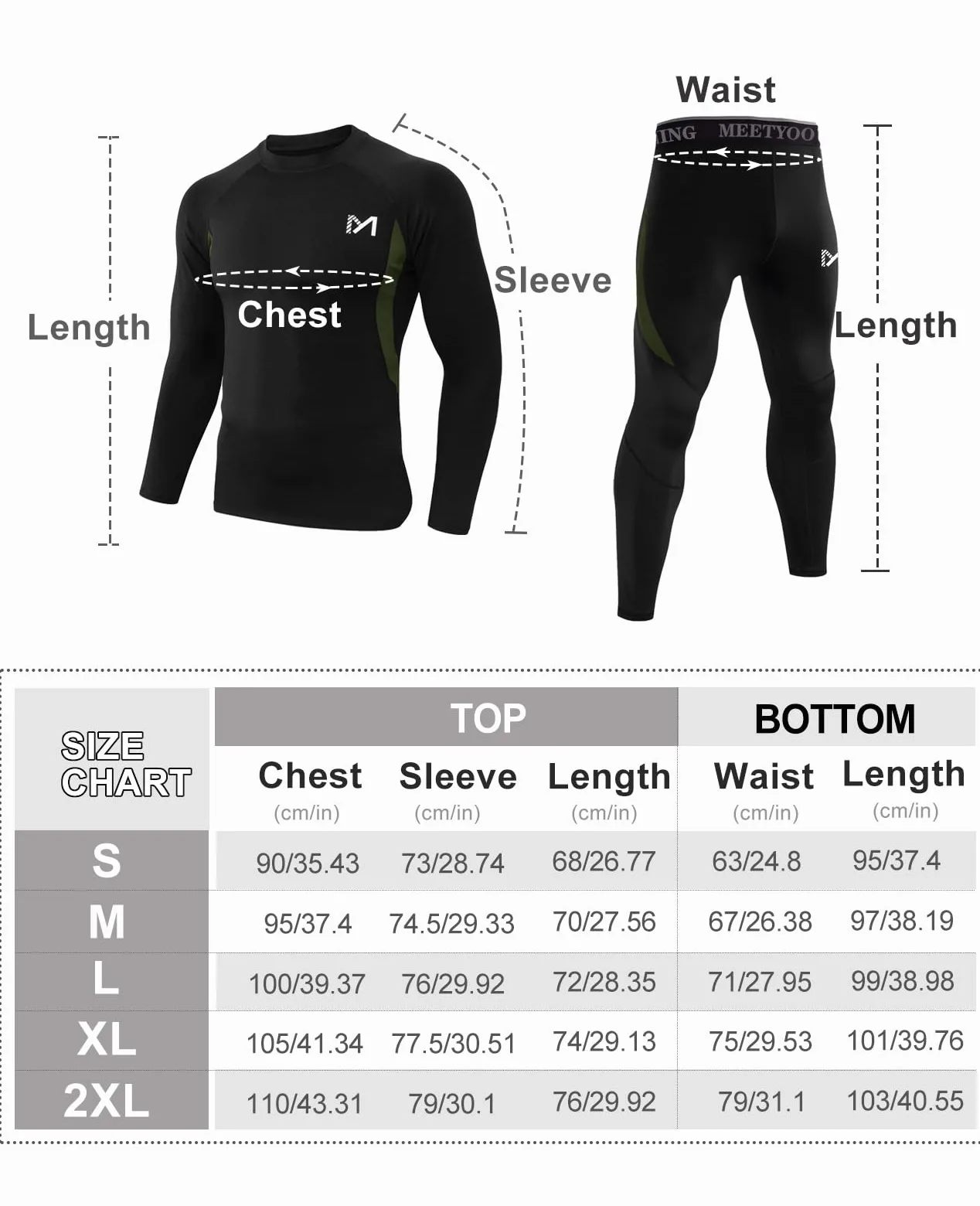 MEETYOO Ropa Interior Térmica Hombre Ropa Termica Hombre Frio Conjunto Termico para Montañismo,Esquí y Ciclismo