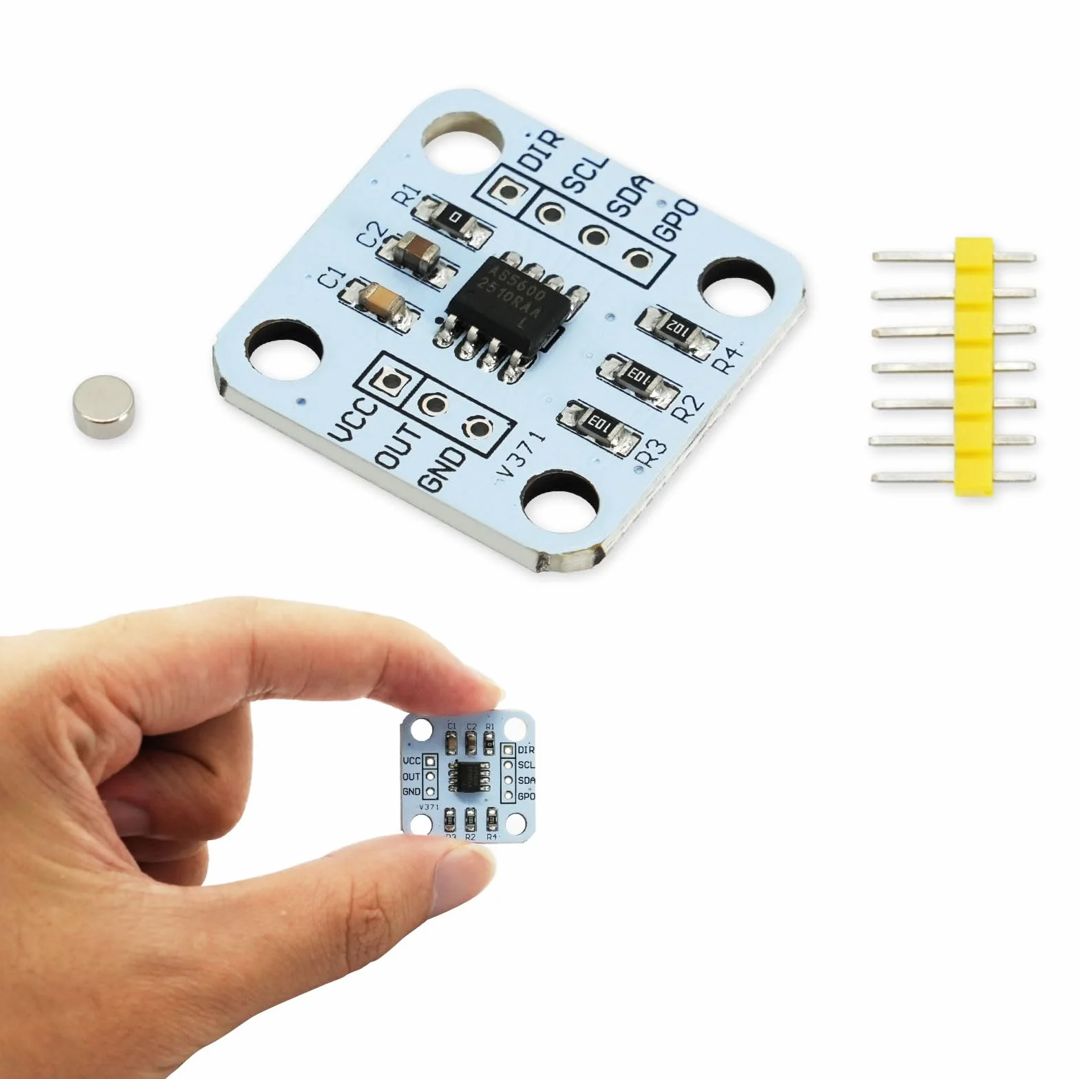 Módulo sensor de ángulo AS5600 de alta precisión 12 bits con imán