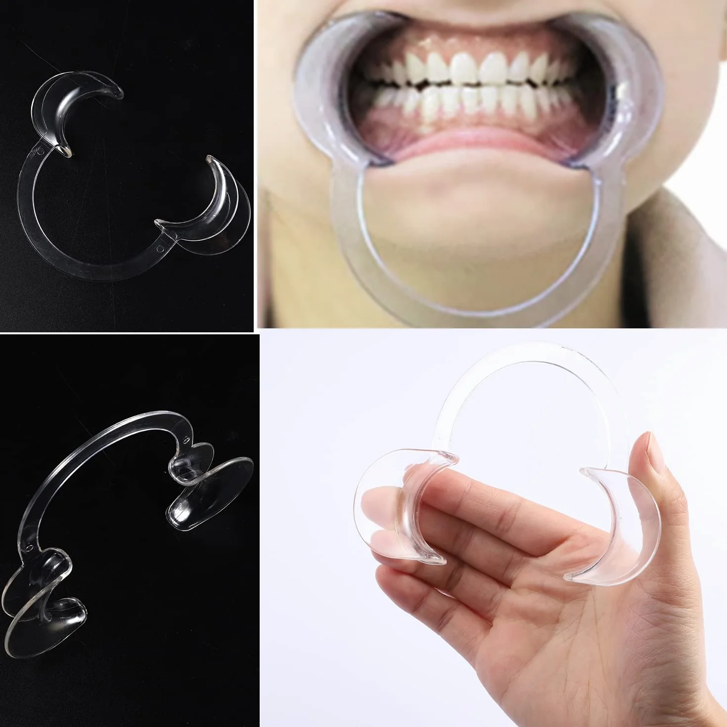 Abridor de Boca Dental C-forma 12 Piezas para Inspección Oral y Limpieza