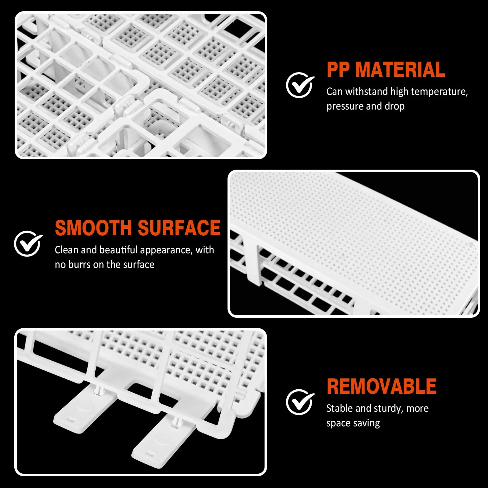 Estante de plástico para tubos de ensayo, soporte de laboratorio de 21 agujeros para tubos de 30 mm, desmontable, paquete de 3