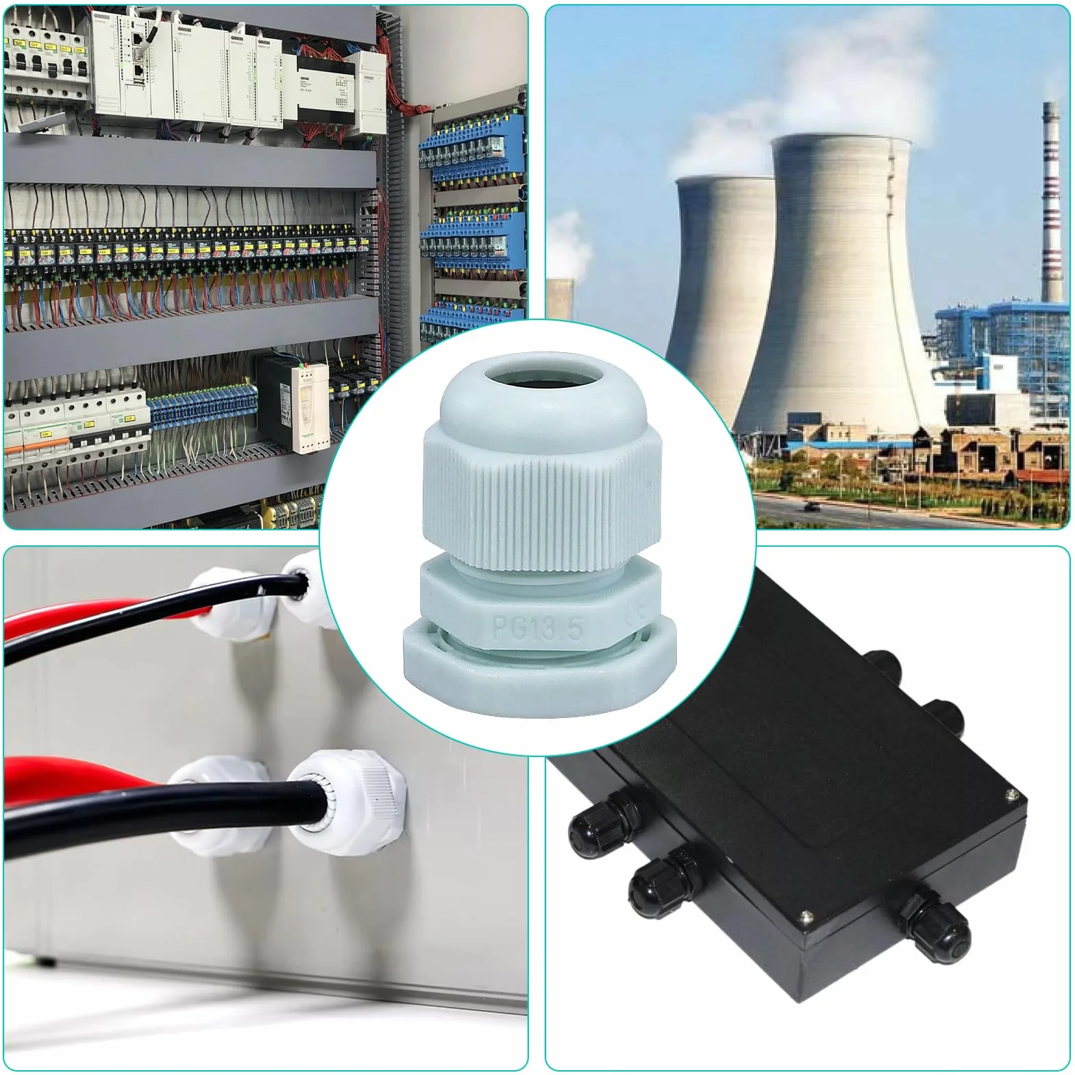 Prensaestopas de cable M20, pasacables resistente al agua, gris, ajustable, para exterior