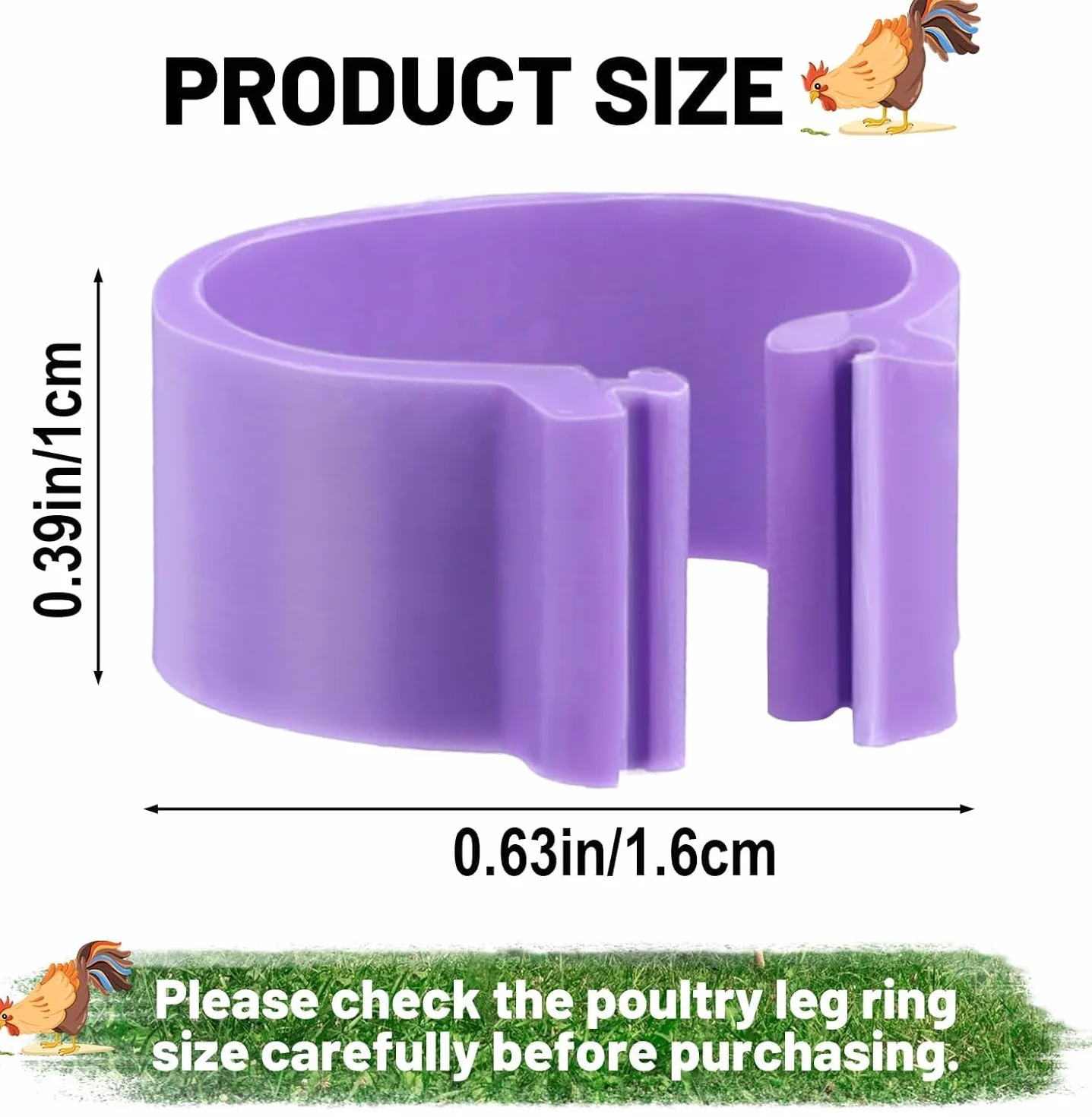 Anillas para Patas de Aves 16mm Multicolor Numeración - Anillos Identificación Gallinas Pavos Patos Gansos Plástico Avicultura