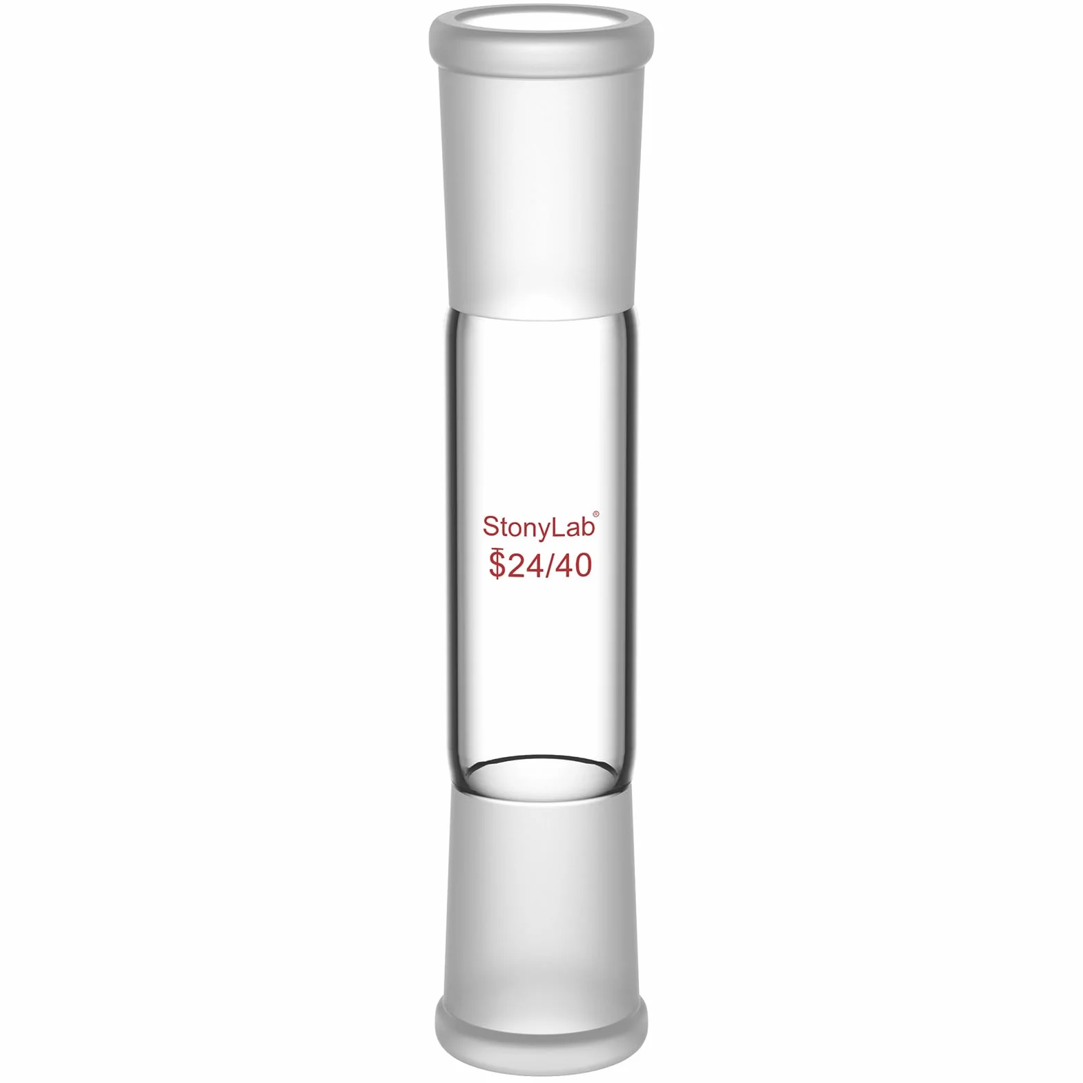 Adaptador Recto de Vidrio Borosilicato 70 mm Juntas Exteriores 24/40 Laboratorio