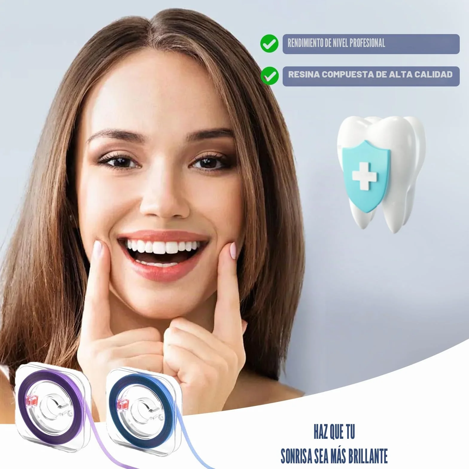 Tiras de Pulido Dental 2 pcs, Rodillo Abrasivo para Lijado de Dientes, Archivo de Resina, Papel de Lija Dental para Blanqueamiento