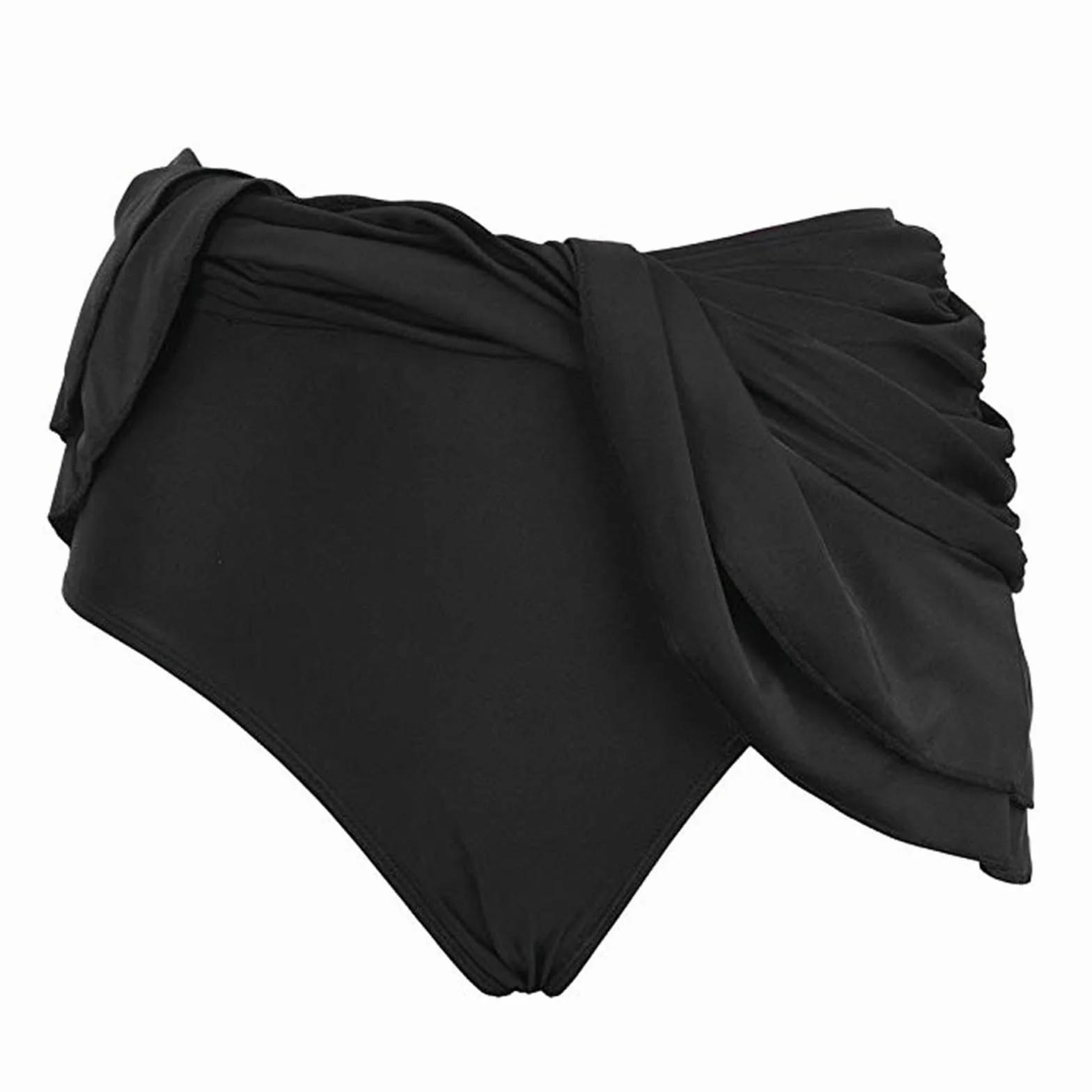 Bañador mujer falda corta abertura lateral cintura alta slip interior minifalda natación