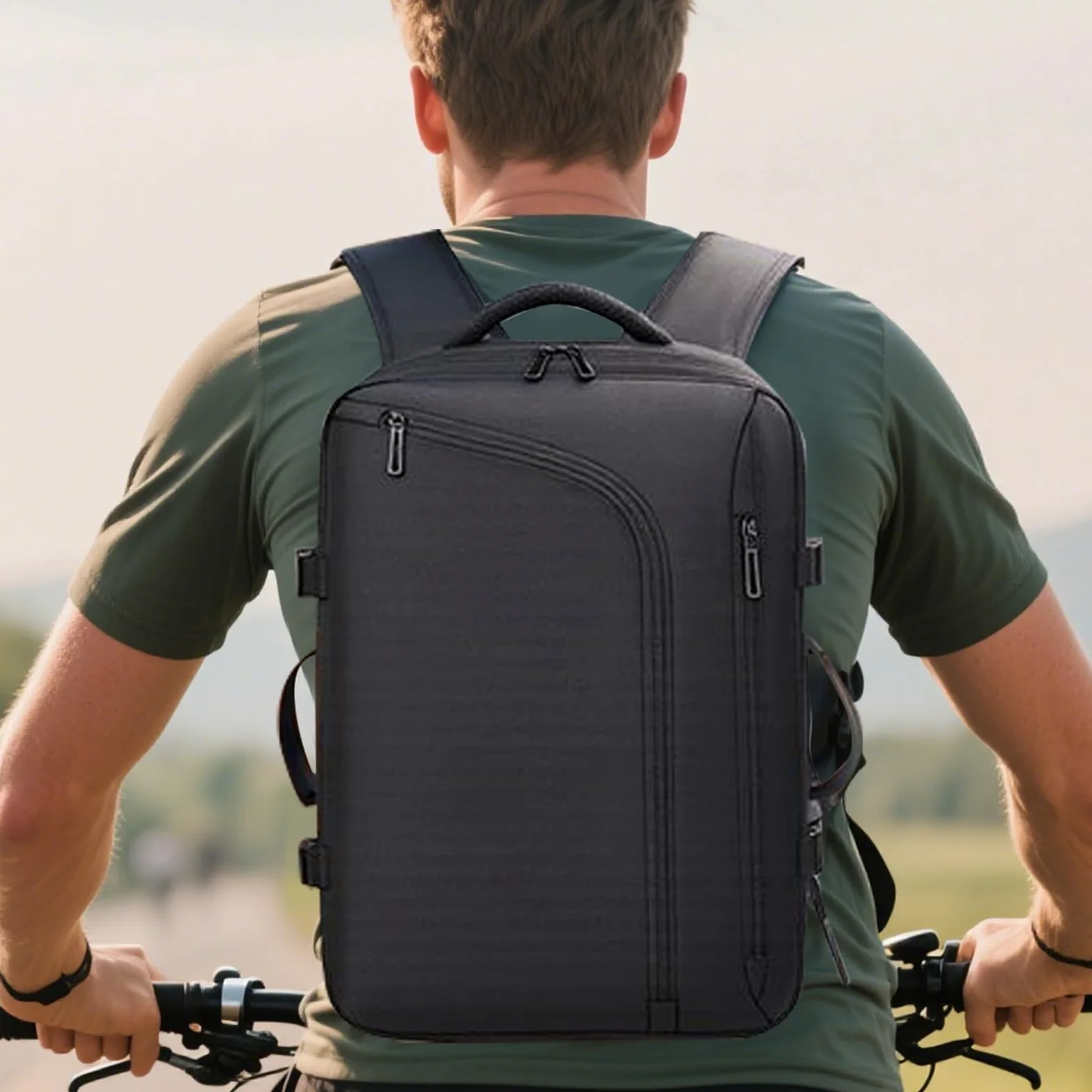 Mochila de Viaje con Compresión Al Vacío Bolsas de Almacenamiento al Vacío | Equipaje De Cabina Ligero Para Avion, Organizacion De Ropa En Viajes Largos, Maleta De Negocios Y Ahorrador De