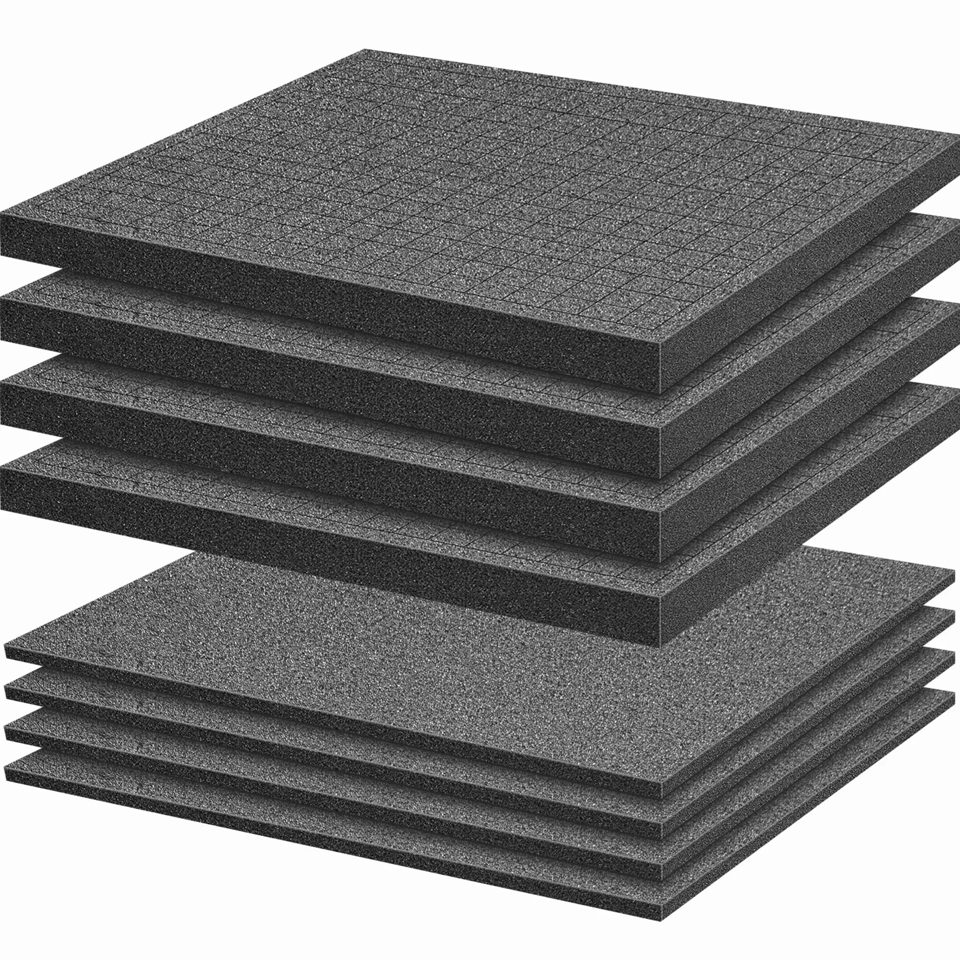 Espuma de rejilla en cubos 300 x 300 x 2,5 mm y 10 mm 4 piezas caja de herramientas portátil