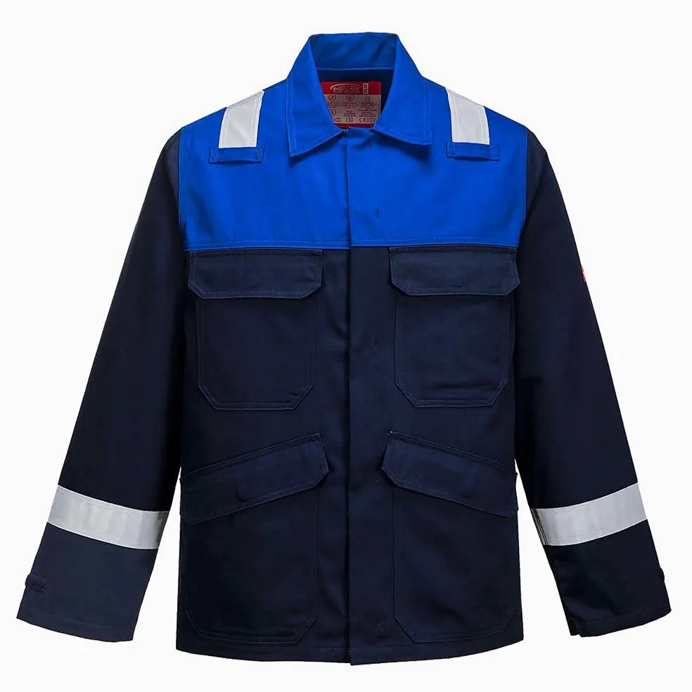 Portwest Chaqueta Bizflame Plus, Tamaño: M, Color: Marino/Azulina, FR55NRRM