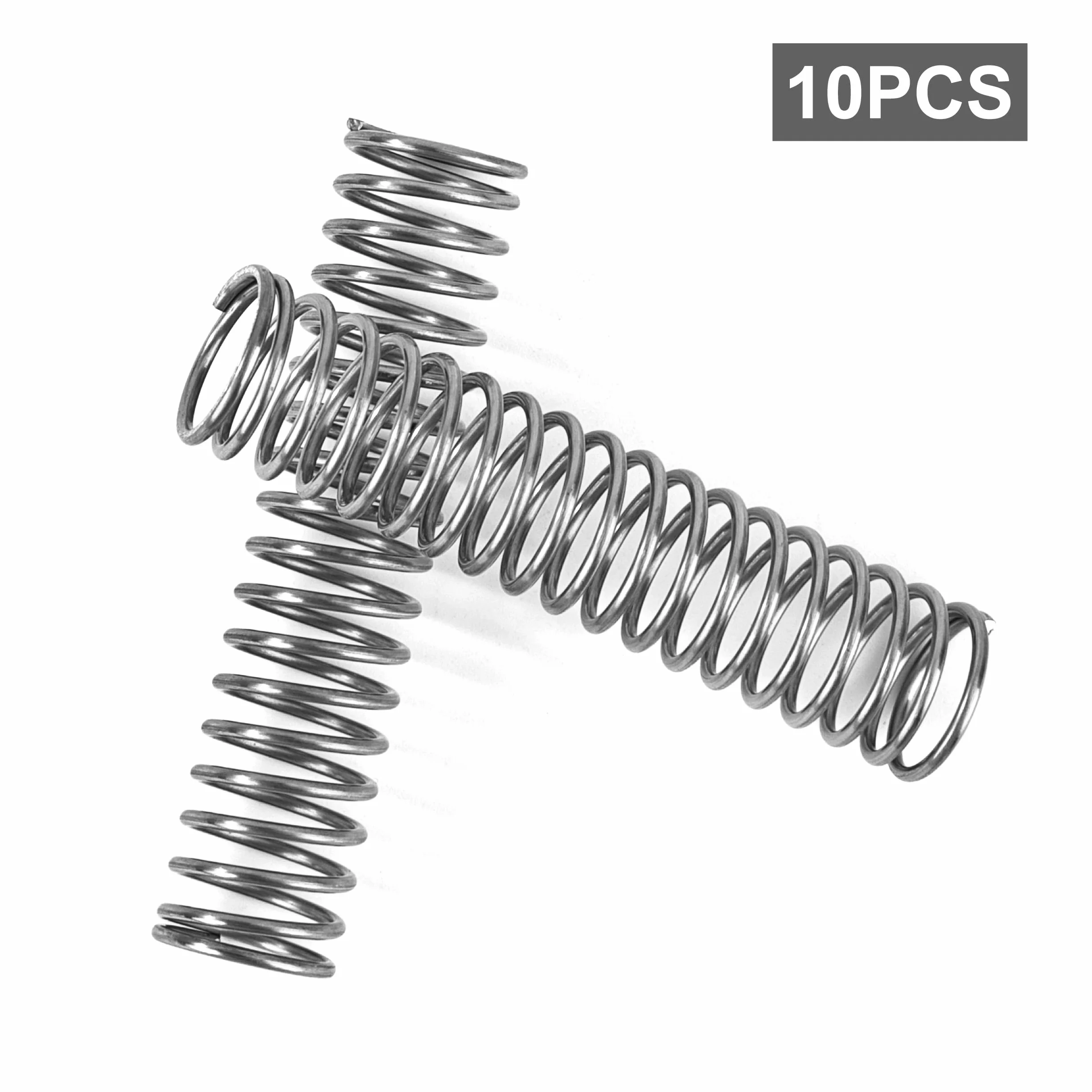 Muelles de Compresión Acero Inoxidable 55mm Alambre 1,1mm Diámetro Interior 10mm Fuerza 1,23kg 10 Piezas