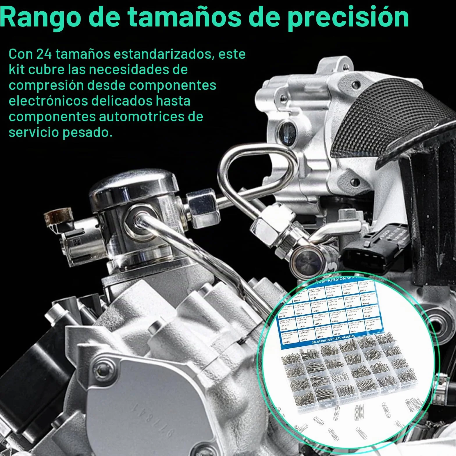 390 Piezas Muelles de Compresion Kit Surtido de Resortes de Compresion 24 Tamaños para DIY Bricolaje