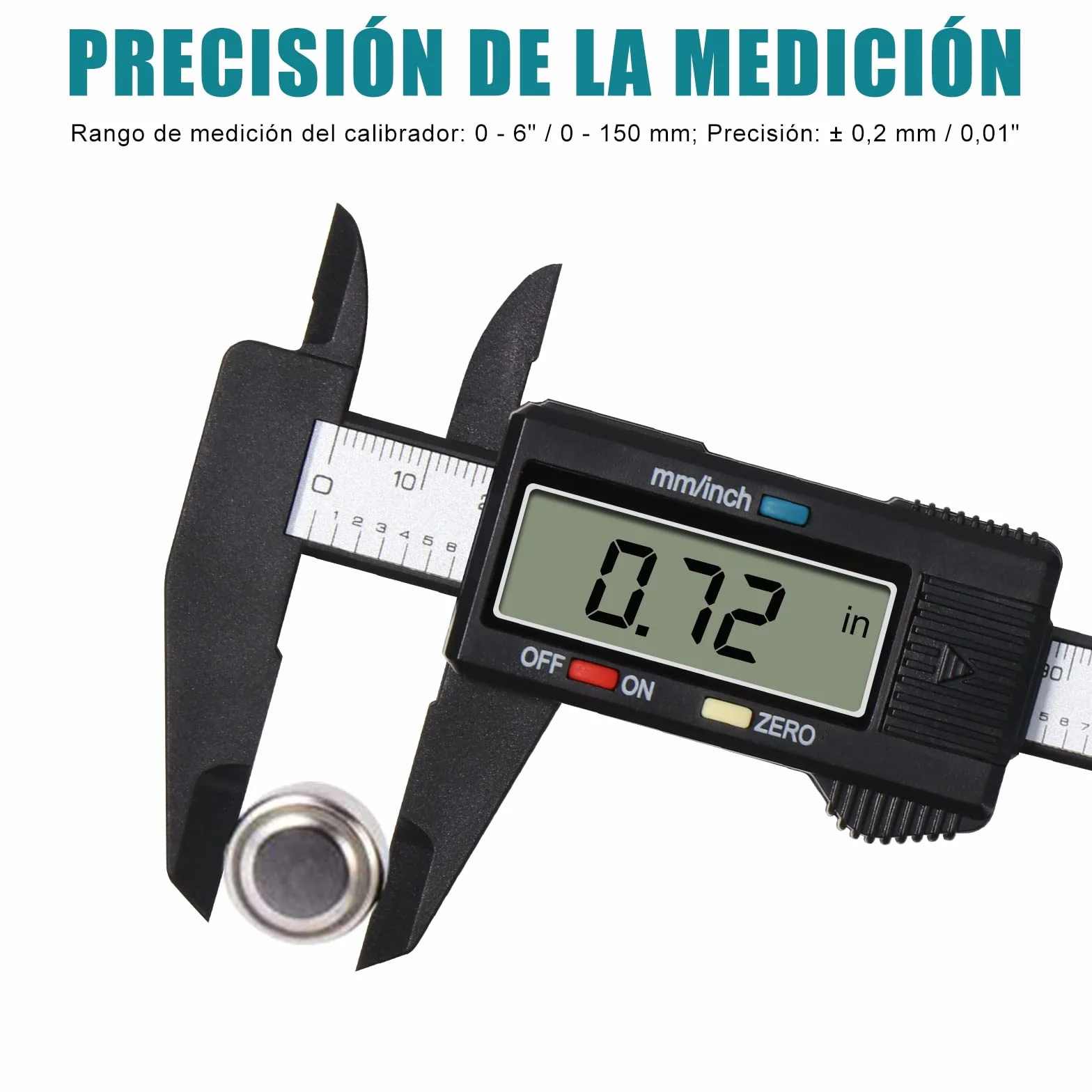Vinabo Calibre Digital Pie de Rey 150 mm 6 Pulgadas Pantalla LCD Grande Mediciones Externas Internas Profundidad Paso