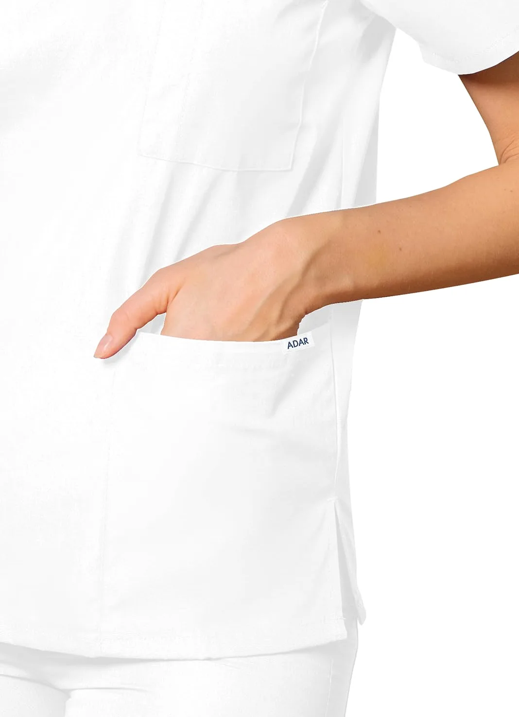 Adar Casaca médica Unisex - Casaca Sanitaria con Cuello en v