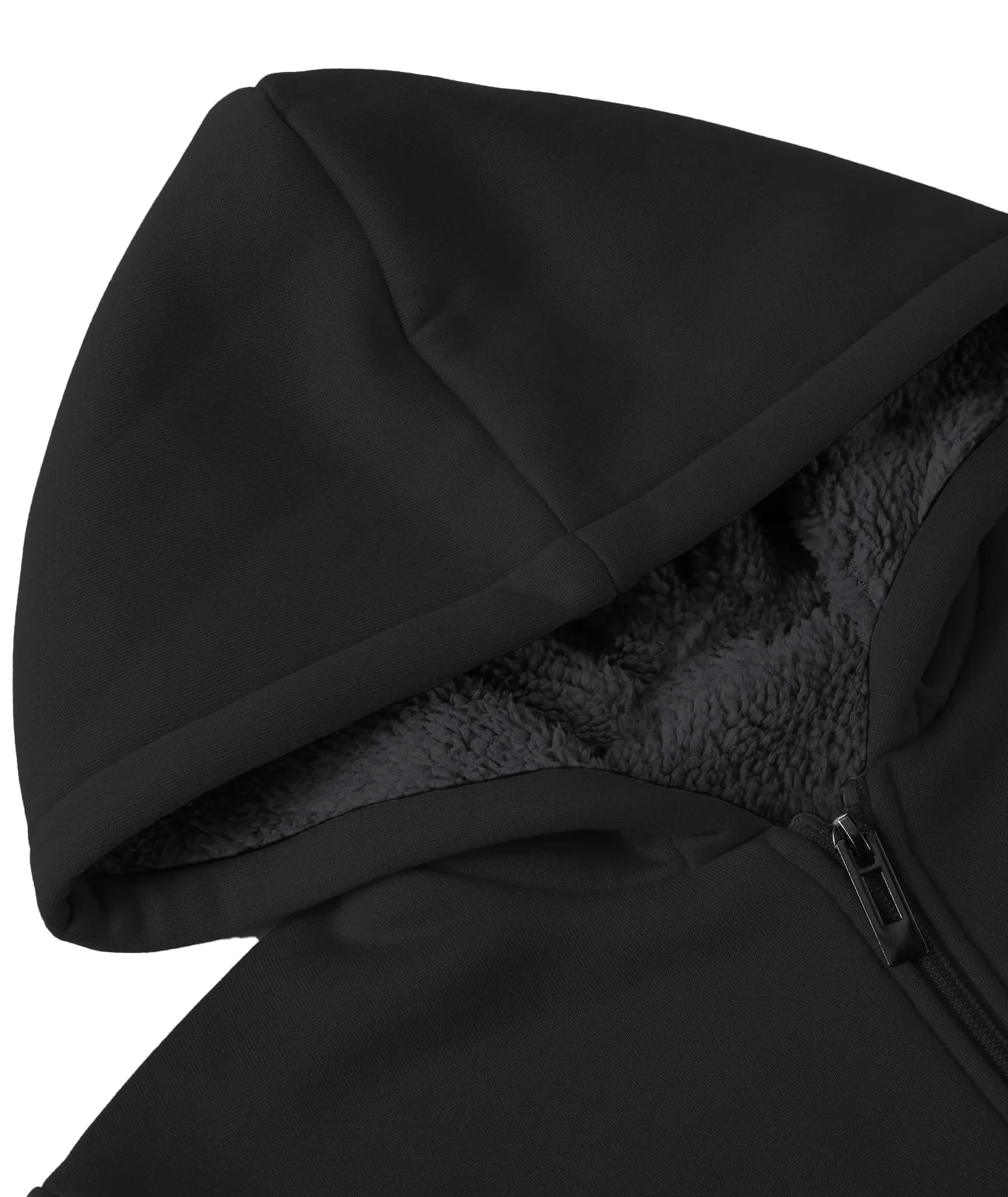 Little Beauty Sudaderas con capucha para hombre, con cremallera, forro polar, forro de sherpa, lana de invierno, sudadera pesada