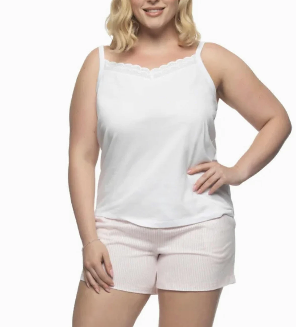 Felina Conjunto de pijama de 4 piezas 100% algodón para mujer, camiseta, camiseta sin mangas, pantalón corto y pantalón capri