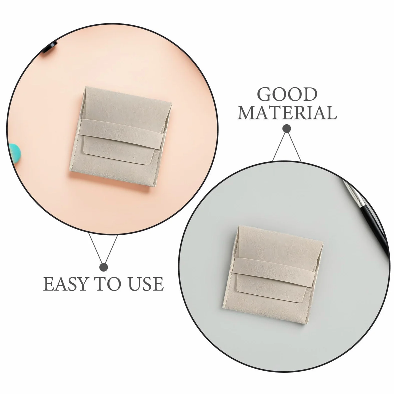 120 Estuches de Microfibra para Joyas con Banda Fija, Estilo, Doble Forro de Vellón, Bolsa Pequeña para Collares y Anillos en Uso Diario