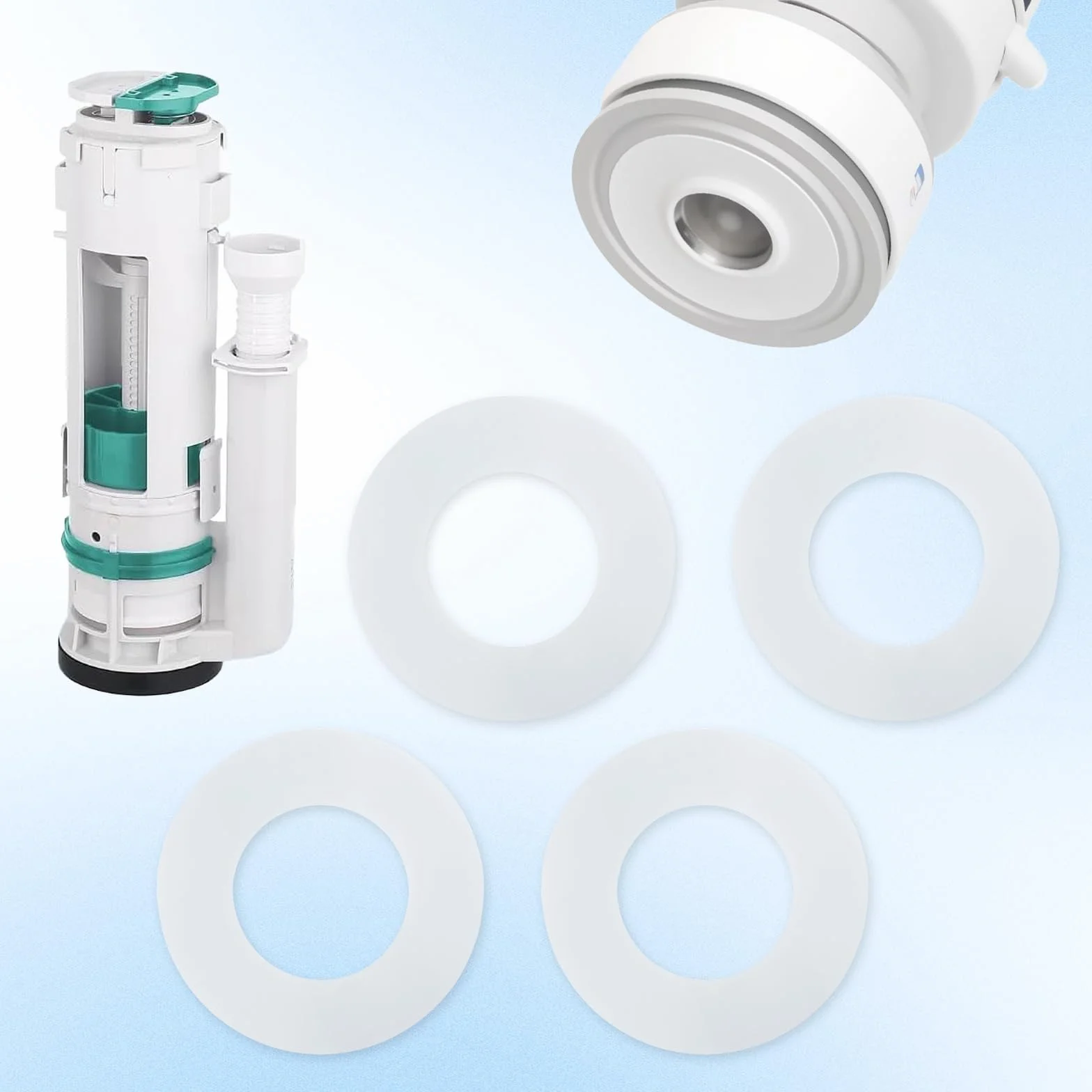 Geberit Junta de Sellado para Válvula de Descarga WC 4 Piezas Silicona Repuesto 816.418.00.1 Blanco
