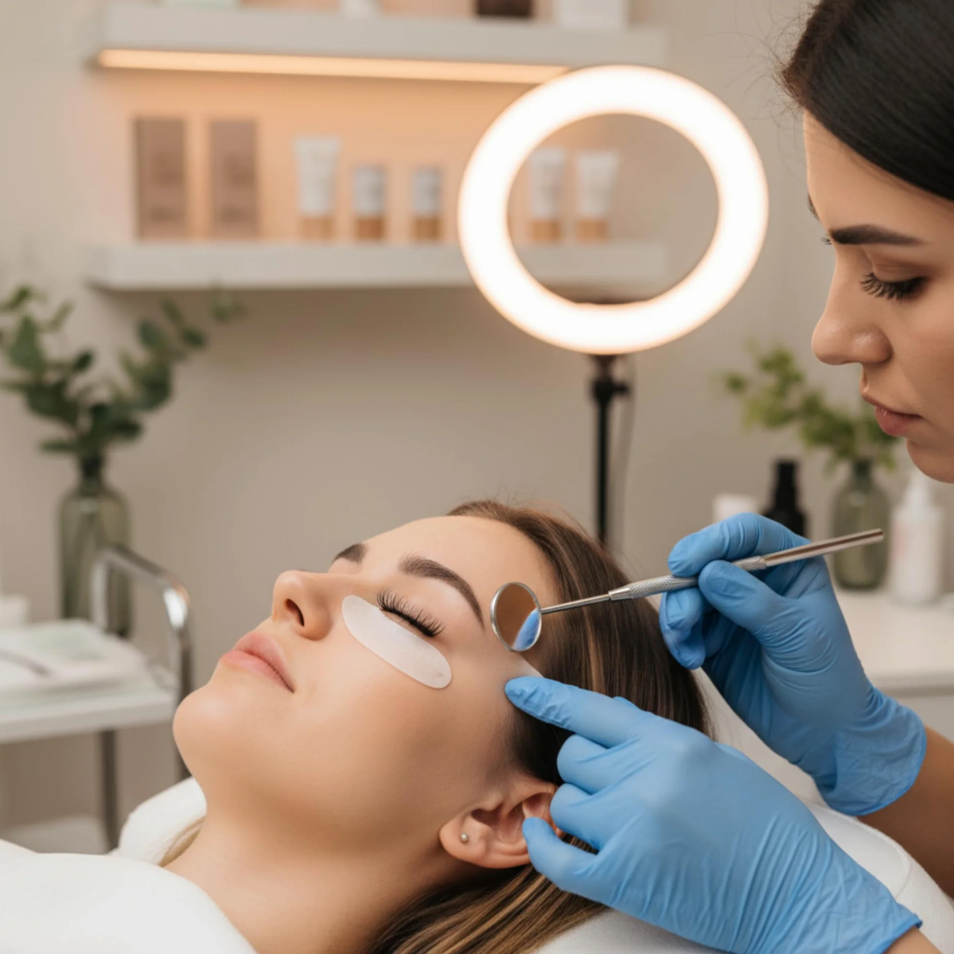 Espejo dental de acero inoxidable para dentista, boca y extensión de pestañas