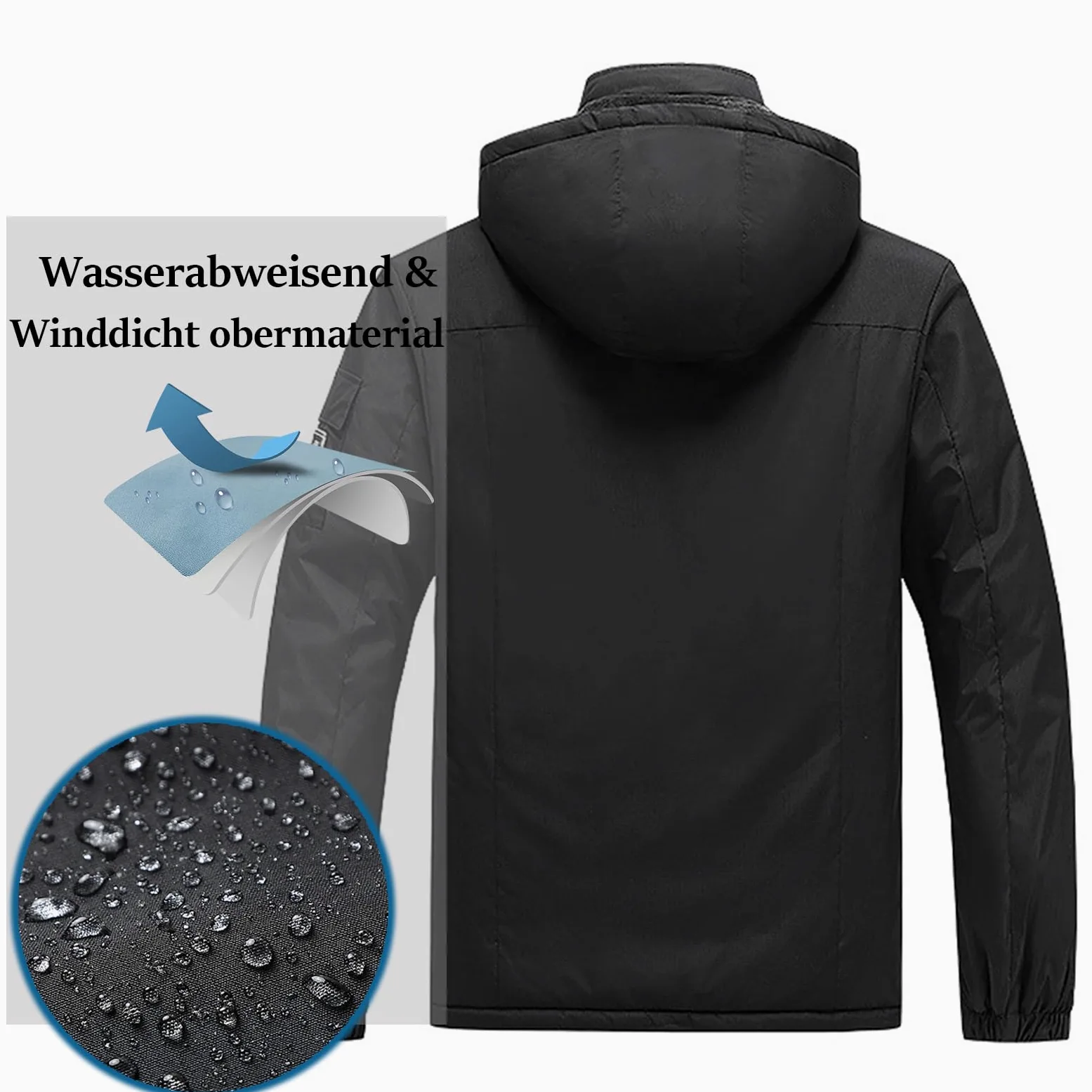 Chaqueta De Esquí Para Hombre Impermeable Y Abrigada- Cortavientos Capucha Desmontable, Snowboard Montaña Invierno Exterior