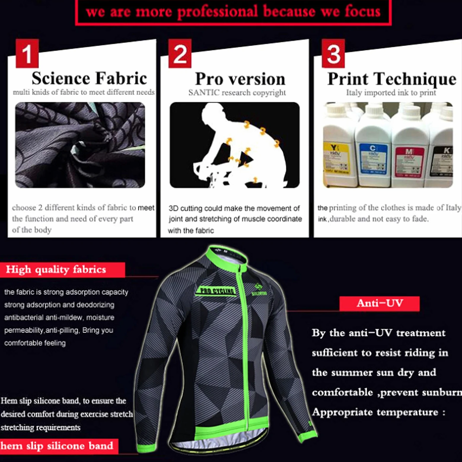 Hombres Ciclismo Jersey Traje Ropa Patrón de Rayas Bicicleta de Montaña Bicicleta de Carretera Pantalón de Manga Larga con Pechera Acolchada