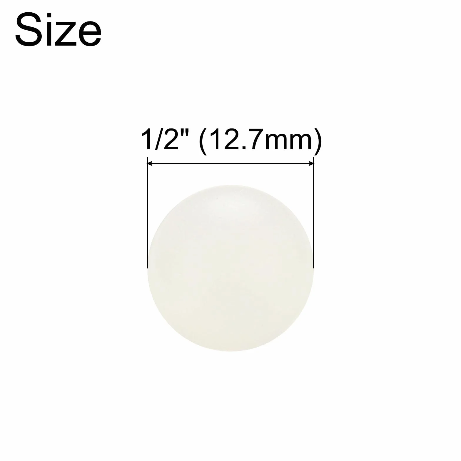 Bolas De Cojinete De Nylon 1/2" 12.7mm Bola Maciza Pulida Precisión G2 Blanco 25Pcs