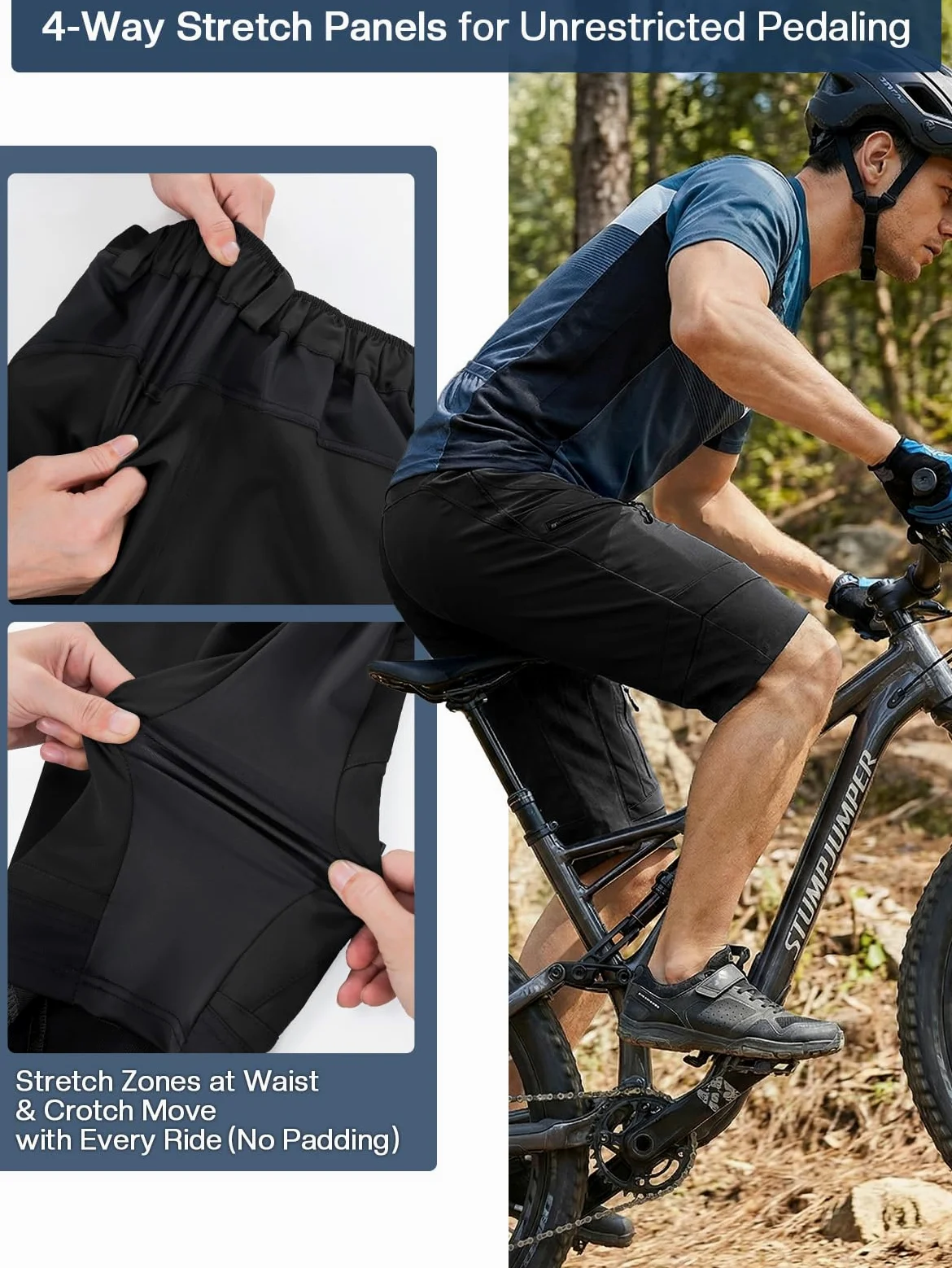 ARSUXEO Pantalones Cortos de Ciclismo para Hombre MTB Culotte Pantalón Corto de Ciclismo BTT Resistente al Agua 1903 D