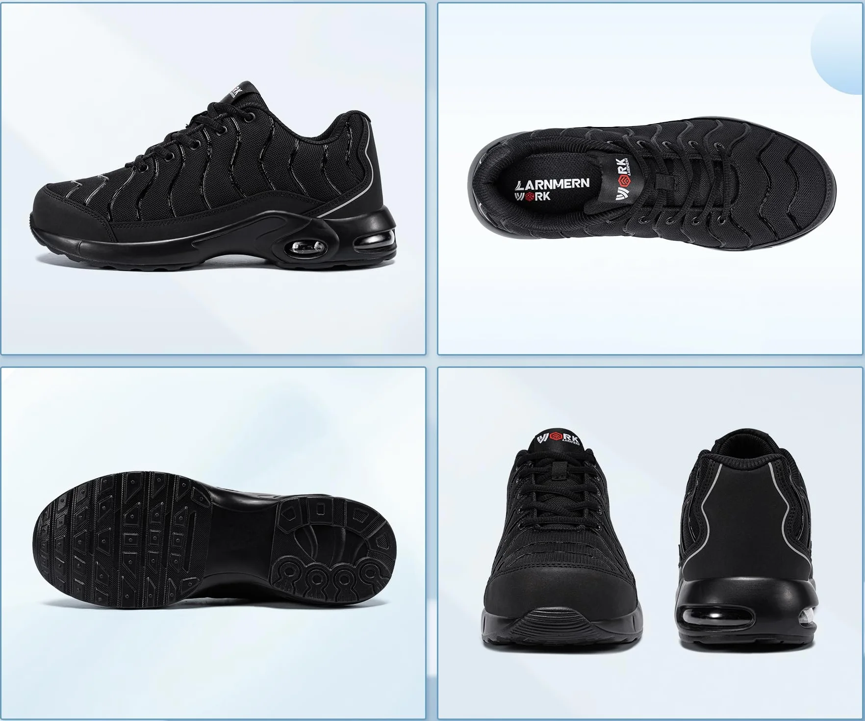 LARNMERN Zapatos de Seguridad con Puntera de Acero 35-51EU Resistente a la Perforación Ligero Hombre Mujer