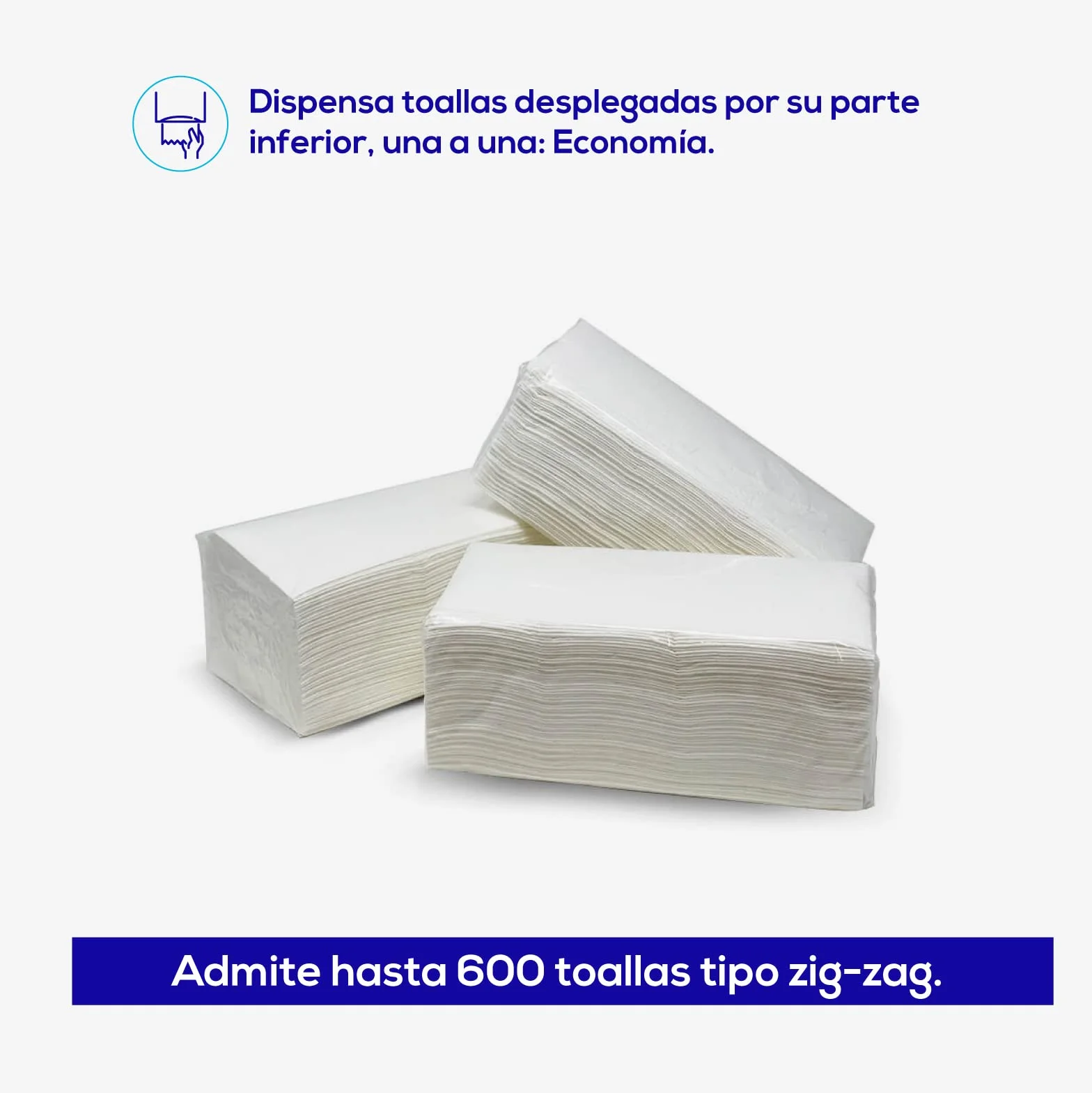 Jofel Dispensador de Papel de Manos ABS Blanco AH37000 600 Toallitas