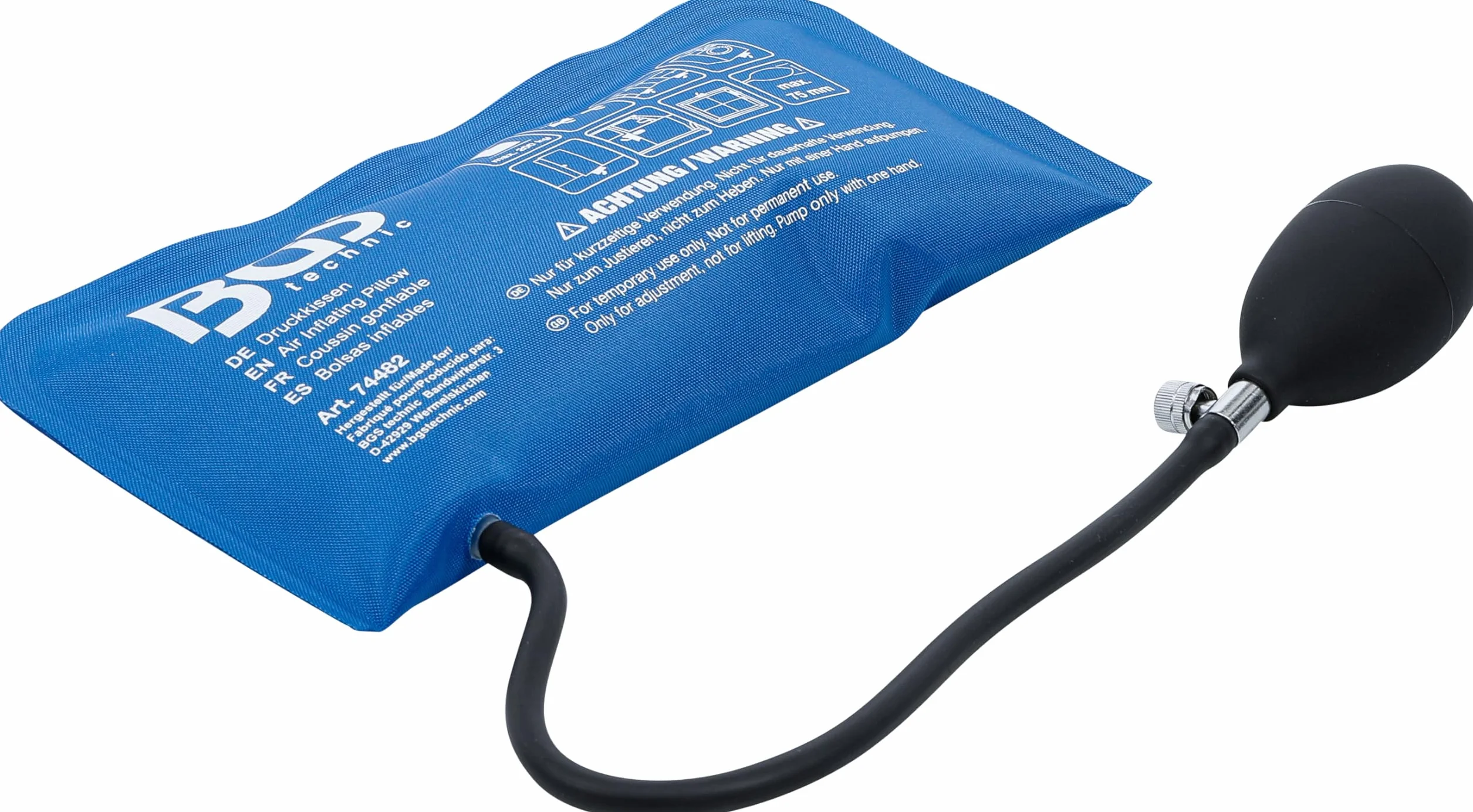 BGS 74482 Bolsas inflables rectangular 270 x 135 mm con bomba manual