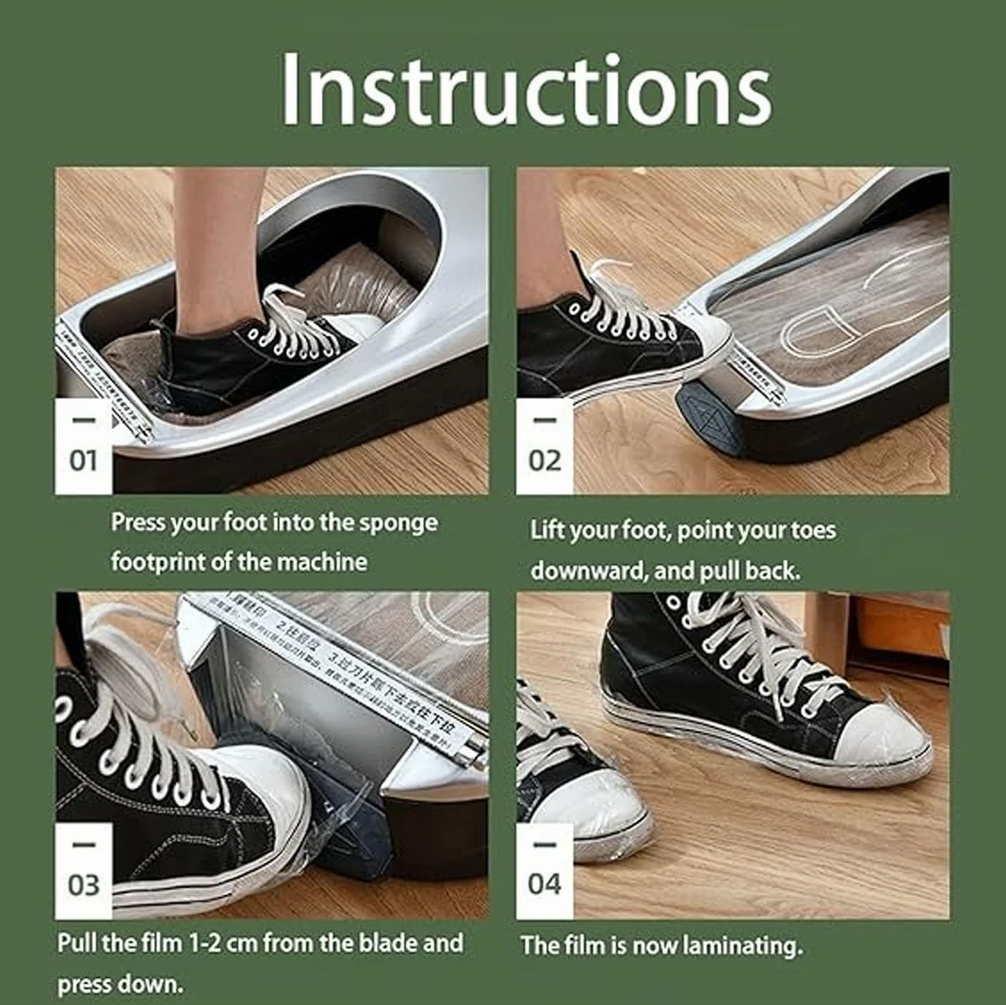 Dispensador Automático de Fundas para Zapatos, Maquina para Cubrir Zapatos con Cubrezapatos de Plástico de 100m, Antideslizante y Impermeable, para Uso Doméstico, Fábrica y Laboratorio