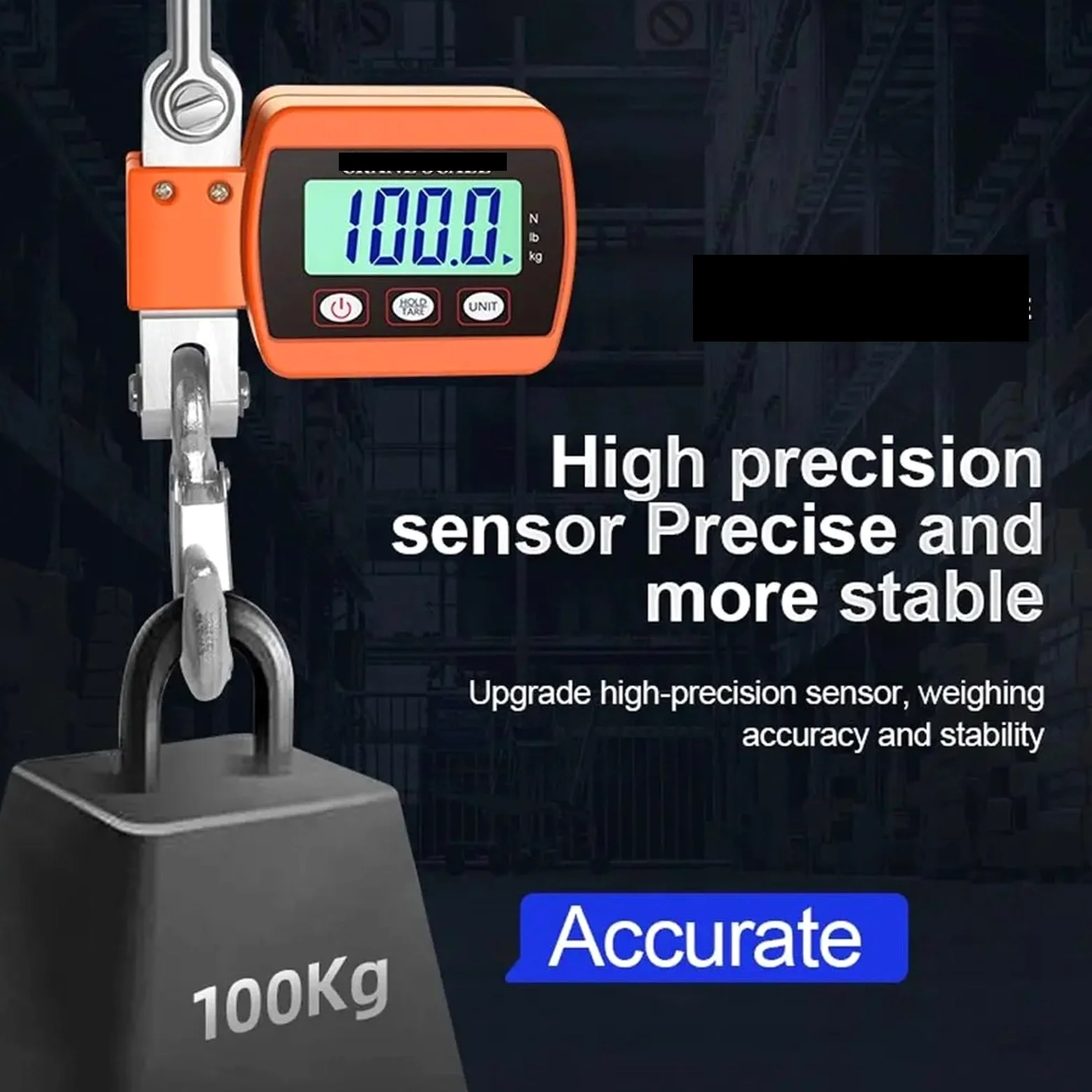 MRKU Balanza Colgante, básculas para Equipaje, grúa Digital, Gancho electrónico de 500 kg