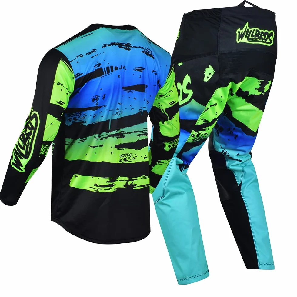 Pantalones y Jersey de Motocross Hombres Mujeres Motocicleta MX Ciclismo Fuera de la Carretera Bicicleta Sucia Traje Ropa de Carrera Adulta Equitación