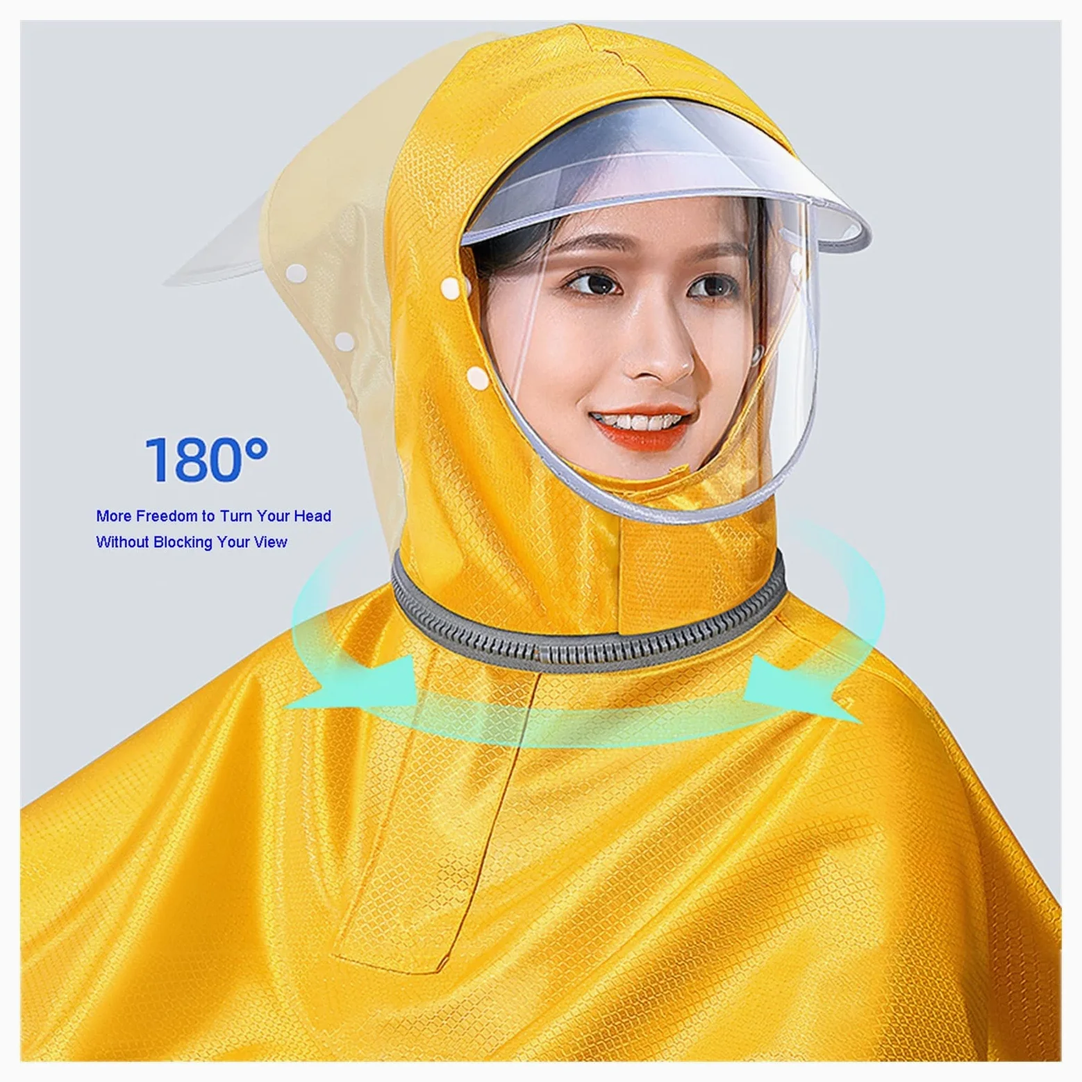 Poncho de lluvia, capa de lluvia impermeable para adultos, Impermeable de ciclismo con capucha - Poncho impermeable unisex a prueba de viento for bicicleta, bicicleta eléctrica y scooter(Red,S)