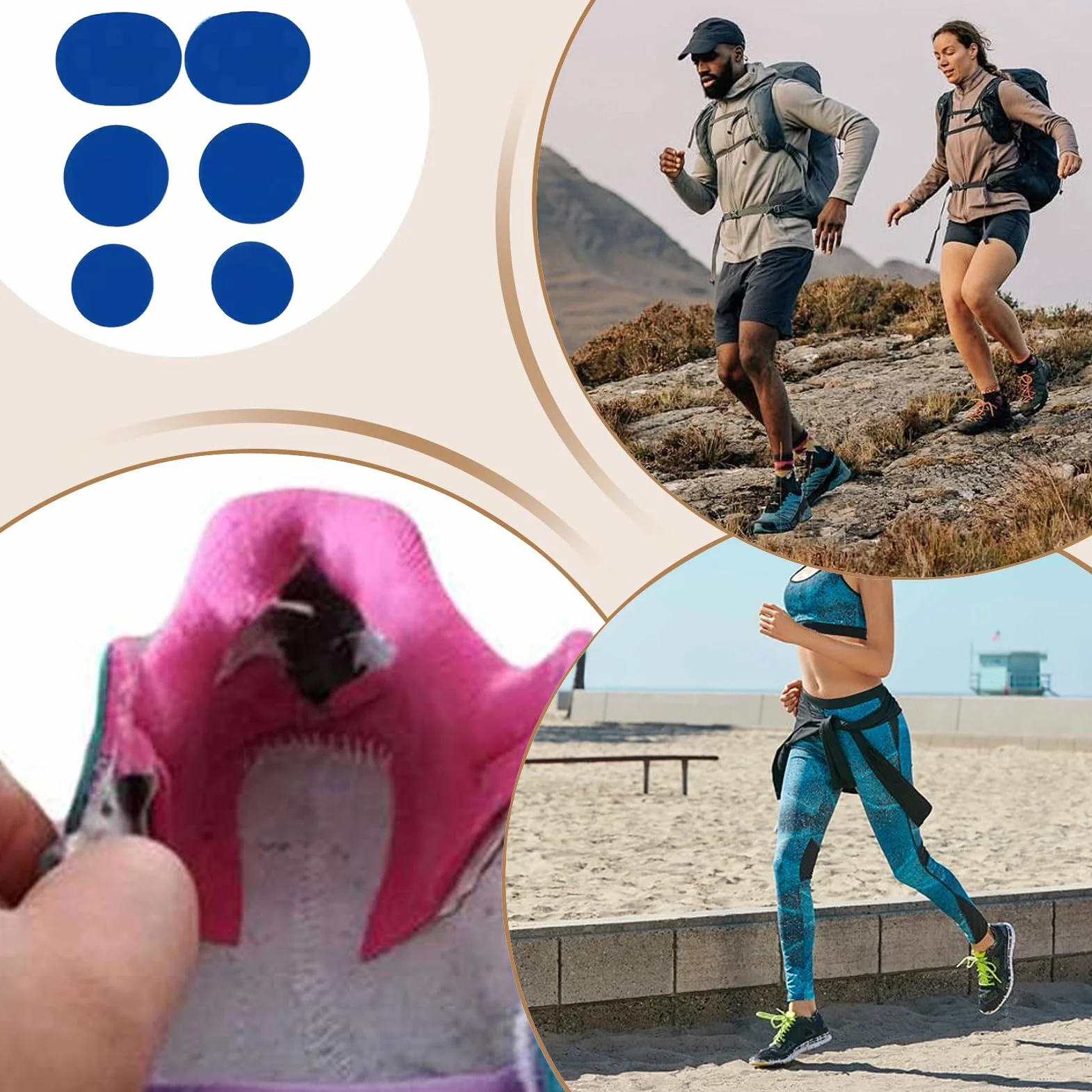 Parches Para Zapatos En Agujeros De Puntera - Reparación Agujeros Zapatillas | 6 Piezas Parches Transpirables para Zapatillas Deportivas Botas Senderismo Chaquetas Mochilas Ropa Trabajo Bebé Sombrero