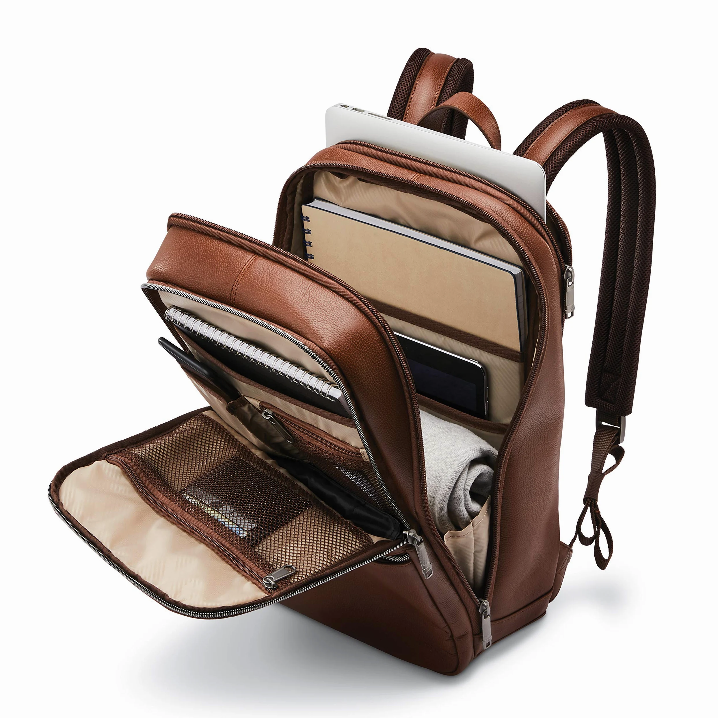 Samsonite Mochila para portátil unisex 126036, Talla única, Mochila clásica delgada de cuero