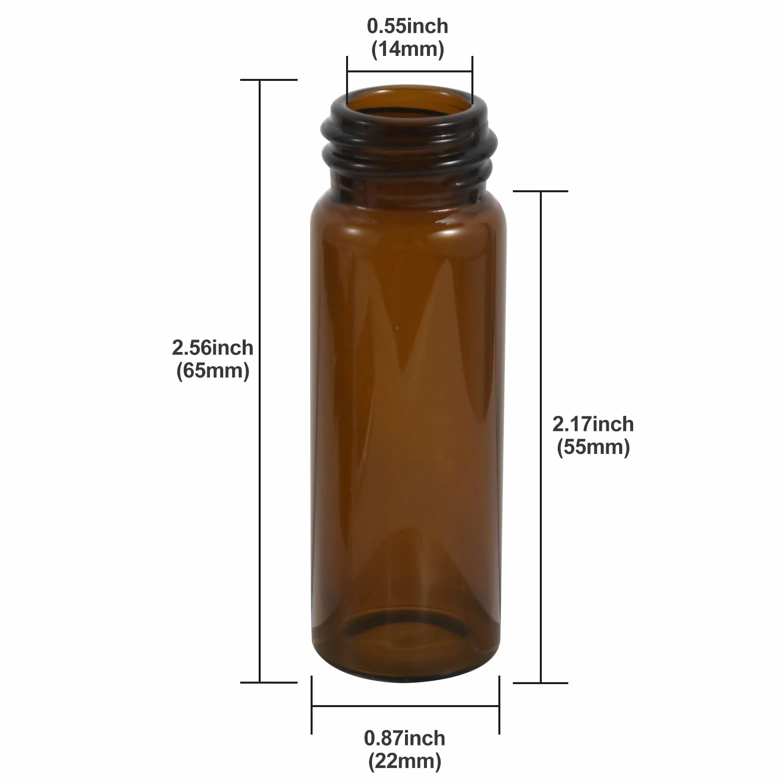 Ámbar Viales de Vidrio 15 ml con Tapones de Rosca y Tapas Interiores de Plástico, Vial de Muestra de Líquido Marrón Pequeño, 50 Unidades