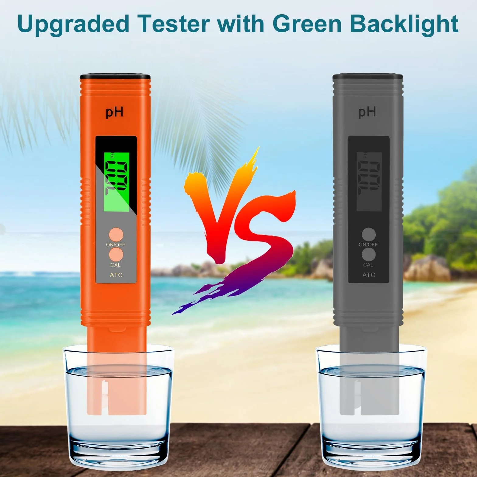 Flintronic Probador de Calidad del Agua con Pantalla LCD Retroiluminada, Medidor de PH de Alta Precisión 0,01 PH