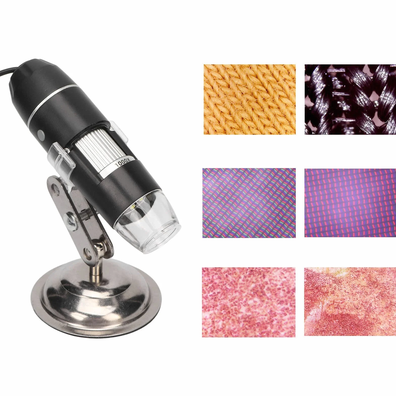 Detector de Piel del Cuero Cabelludo 1000X Aumento Microscopio de Pelo 8 LED Luz Imágenes Claras Analizador Portátil