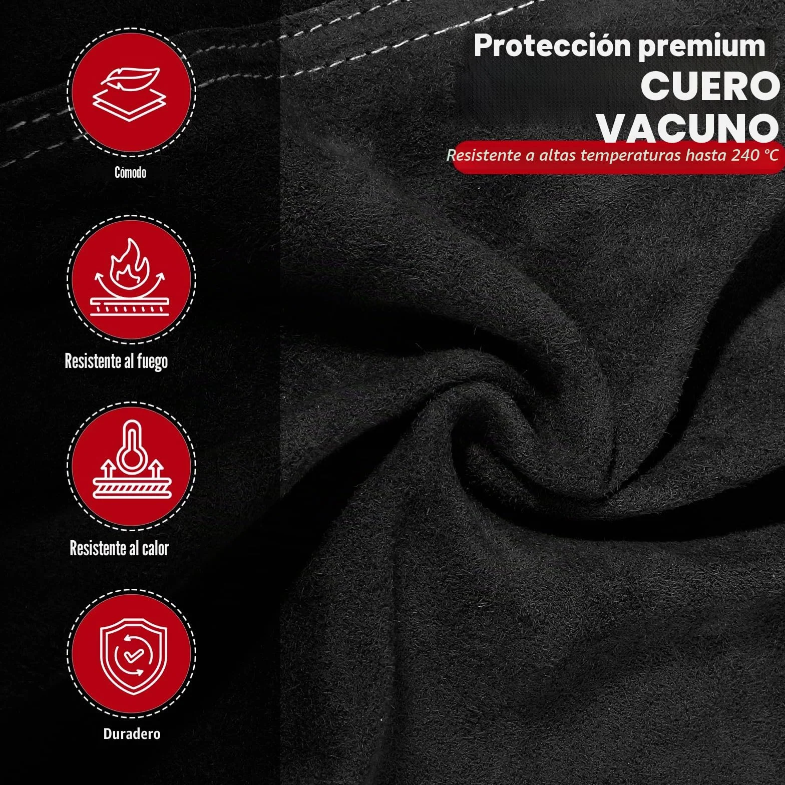 QeeLink Chaqueta de Soldadura de Cuero Hombre Resistente al Calor Heavy Duty Seguridad Soldador Ropa Trabajo Negro