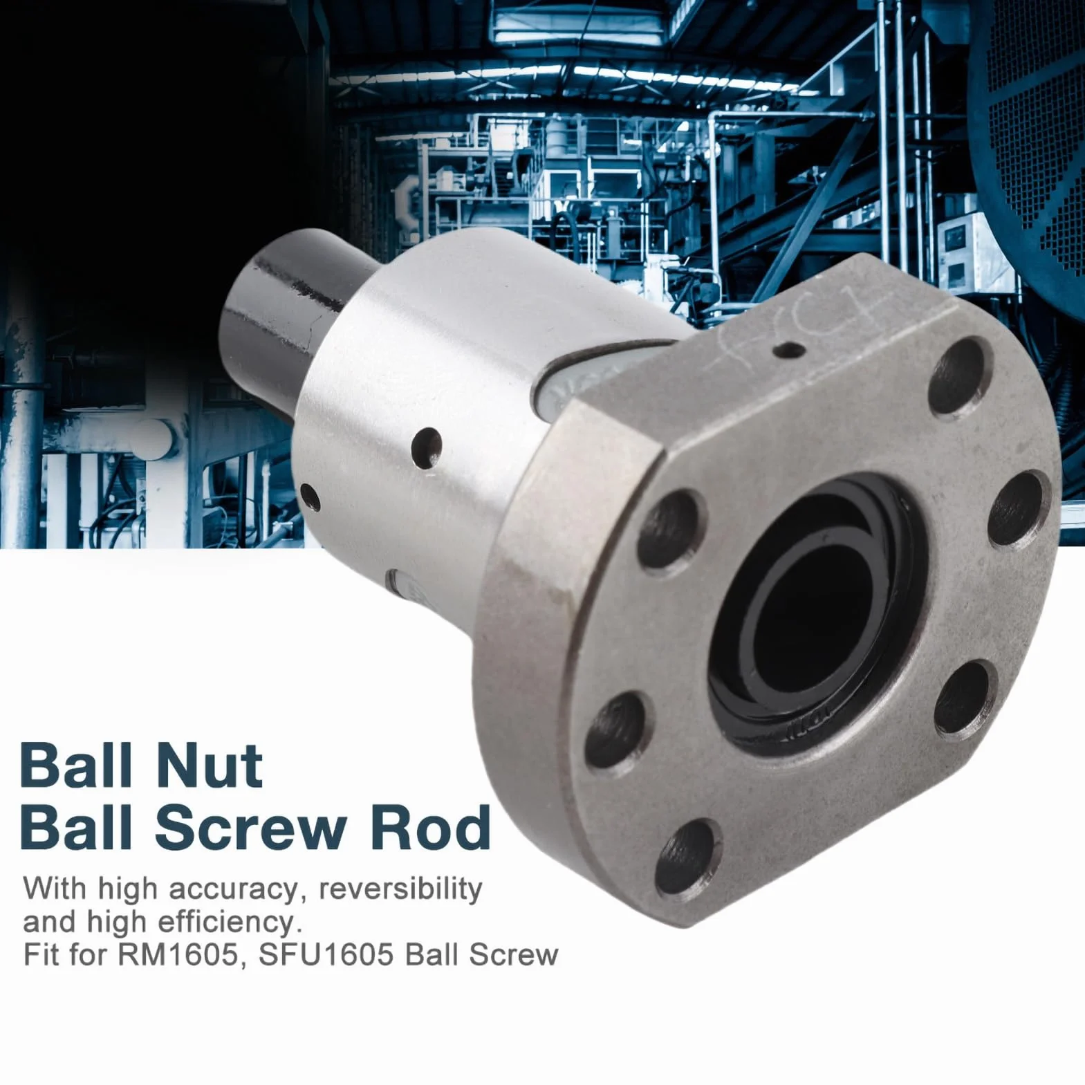 Tuerca de Husillo de Bolas 1605 SFU160, Husillo de Bolas Lineal con Brida de Acero 16mm